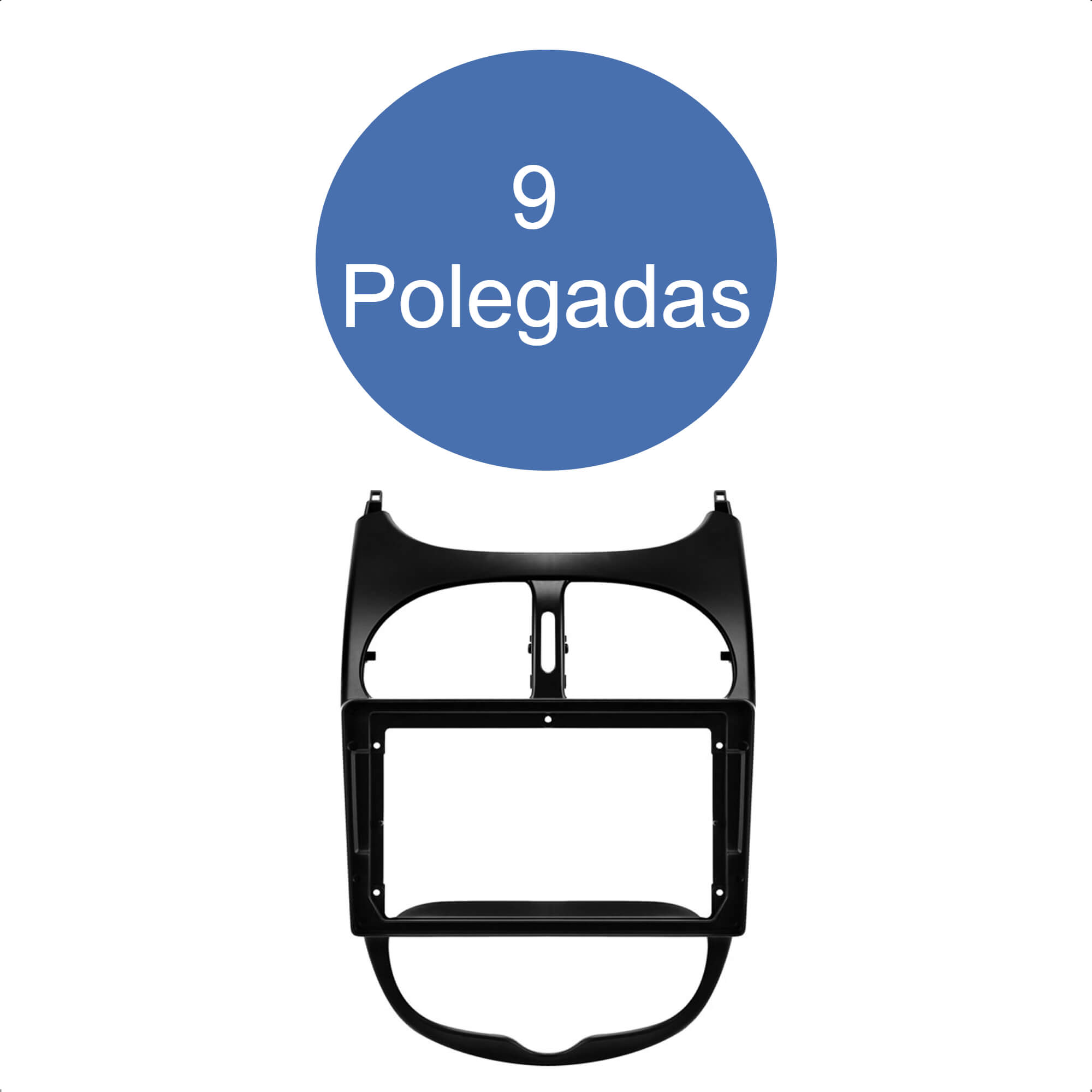 Moldura 9 Polegadas Preto 206 2002-2010 Expex - EPX9PG002