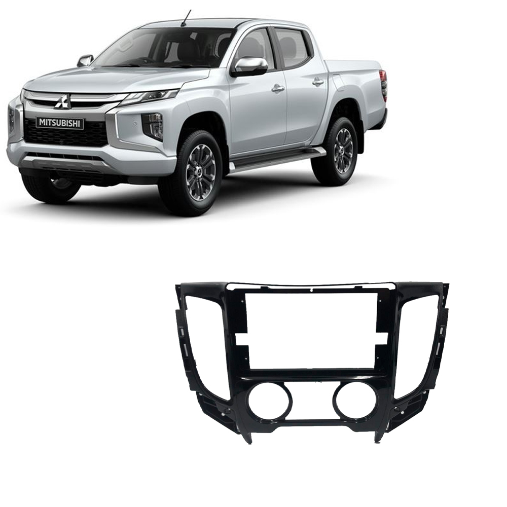 Moldura Mitsubishi L200 Triton Ar Analógico 2017 em diante 2Din 9" Black Piano Expex - EPX9MT006