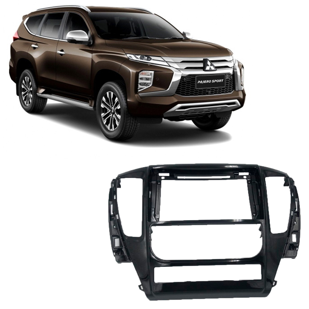 Moldura Pajero Sport 2017 em diante 2Din 9" Black Piano Expex - EPX9MT004