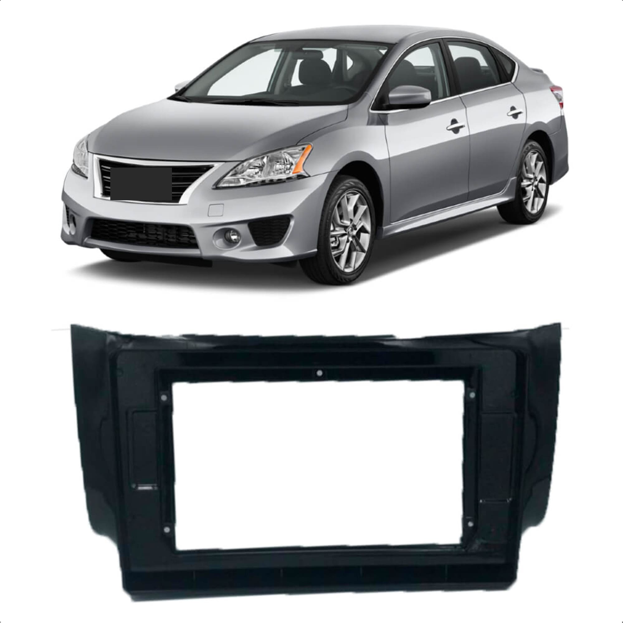 Moldura 10 Polegadas Black Piano Sentra 2013/2014/2015/2016/2017/2018/2019 Expex - EPX10NS002