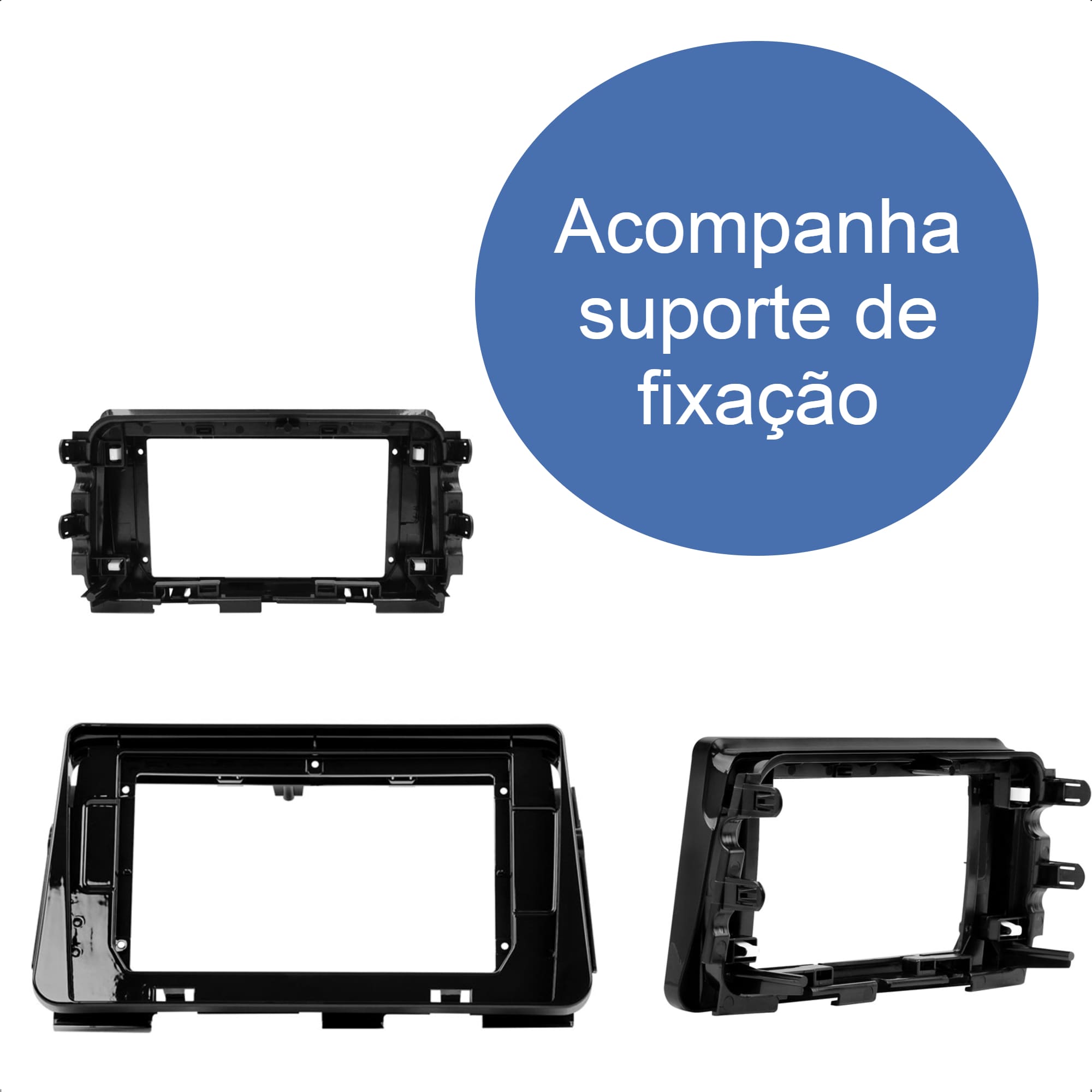 Moldura 10 Polegadas Black Piano Com Suporte De Fixação Kicks 2016-2021 Expex - EPX10NS003