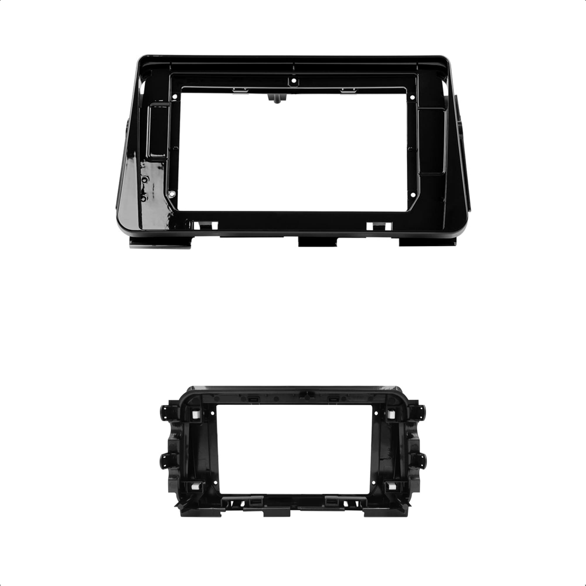 Moldura 10 Polegadas Black Piano Com Suporte De Fixação Kicks 2016-2021 Expex - EPX10NS003