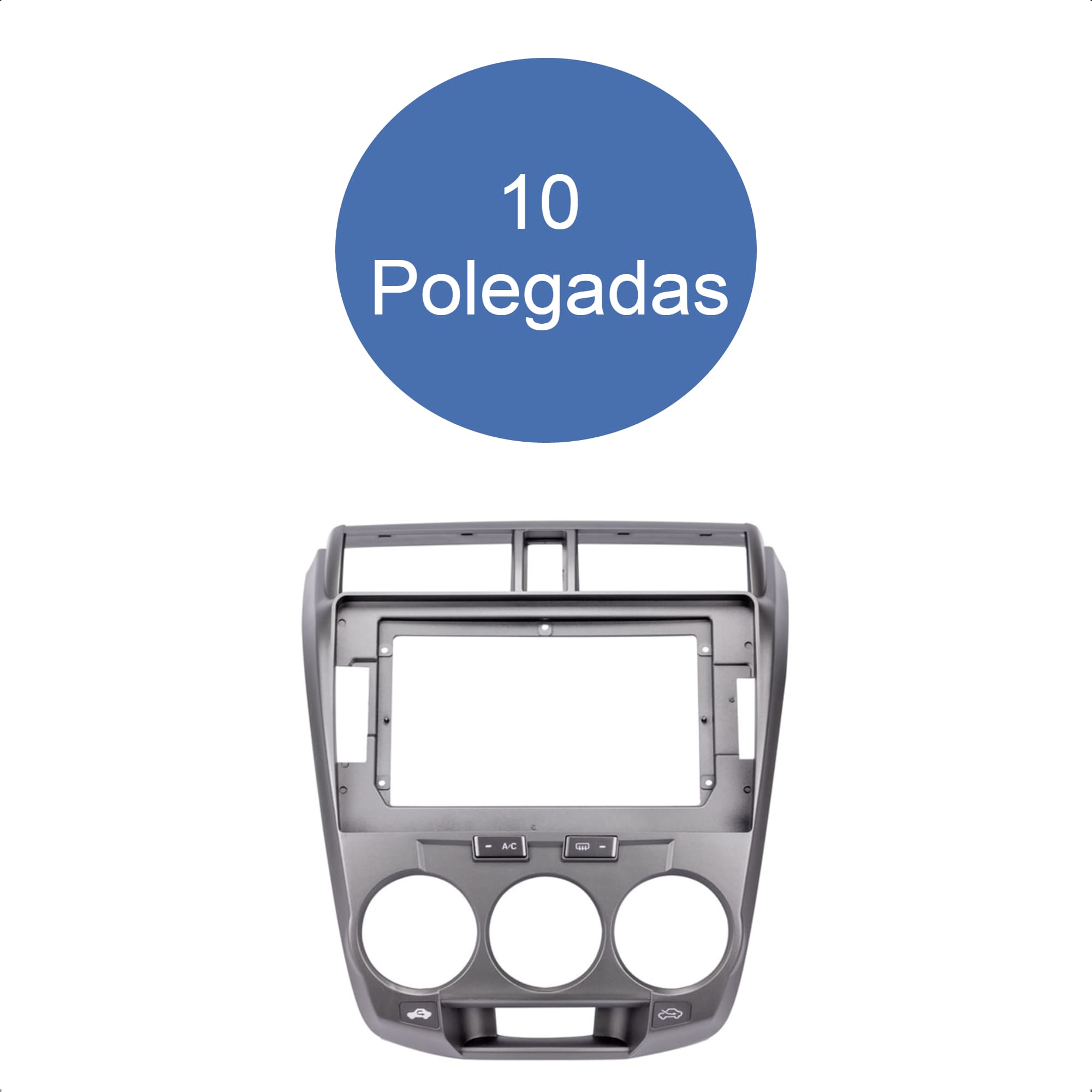 Moldura 10 Polegadas Grafite Com Ar Analógico City 2008/2009/2010/2011/2012/2013 Expex - EPX10HO008
