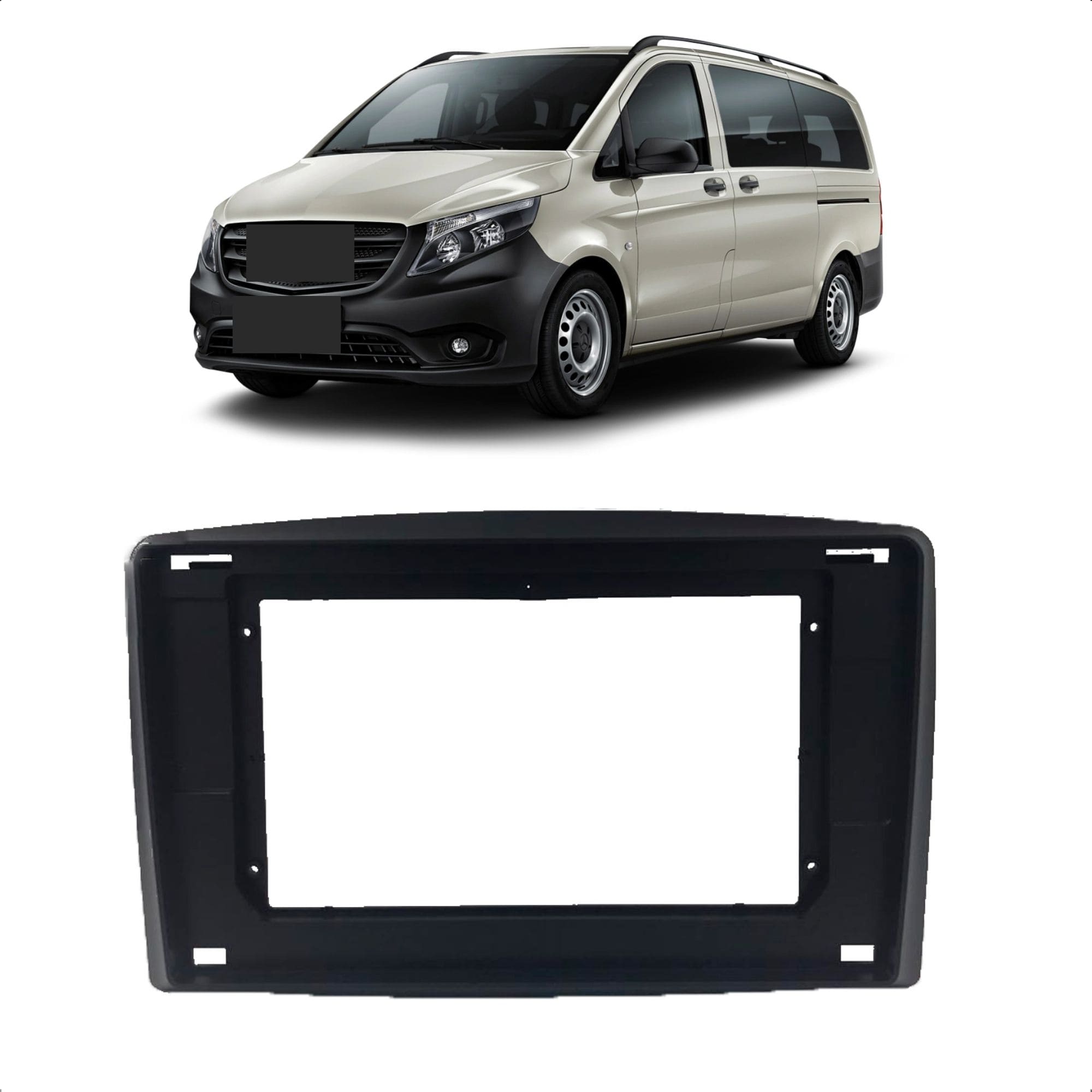 Moldura 10 Polegadas Preto Mercedes Vito 2015 em diante Expex - EPX10BE001