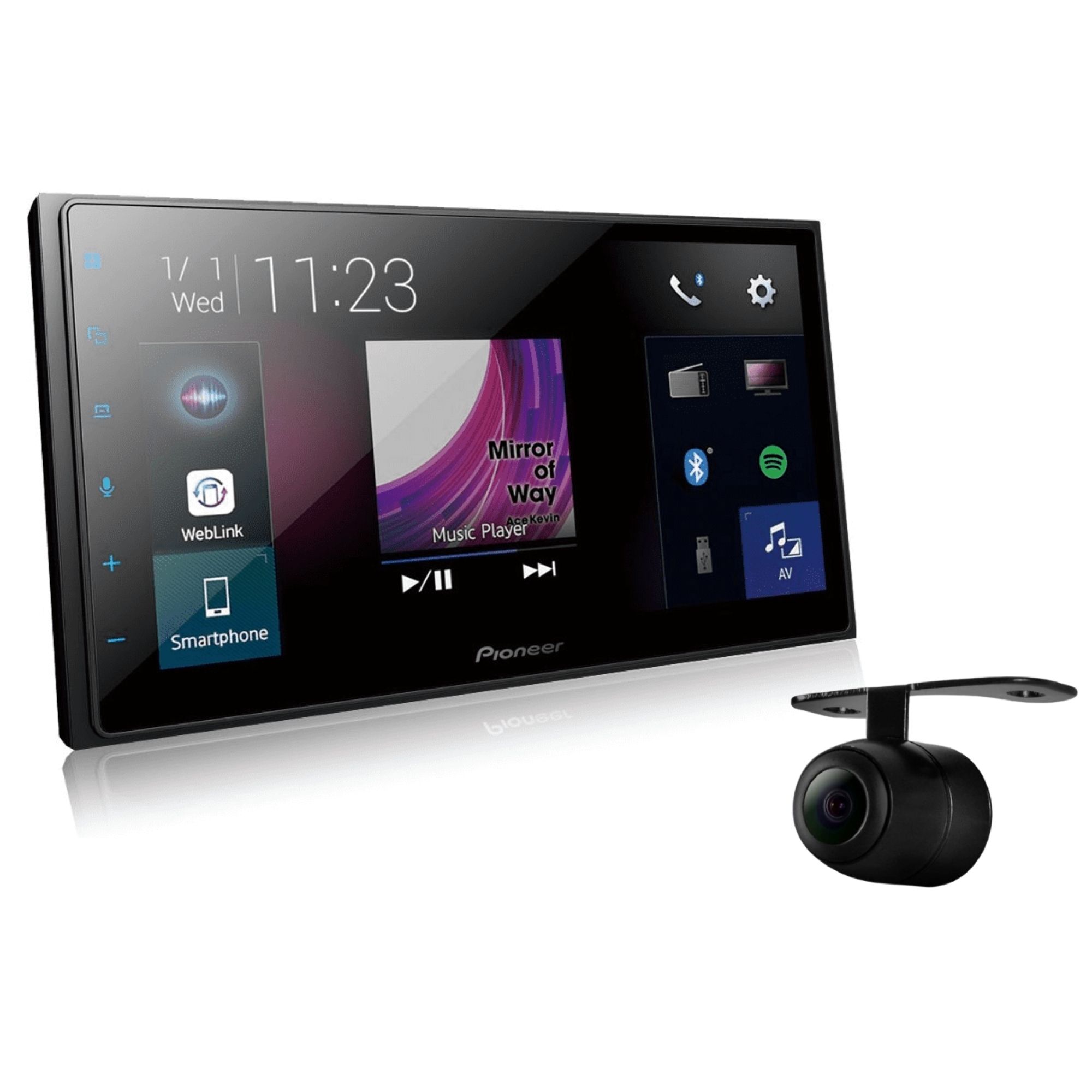 COMP Central Multimídia Pioneer DMH-Z5380TV 2Din 6.8" BT Espelhamento TV FM Weblink USB + Câmera de ré