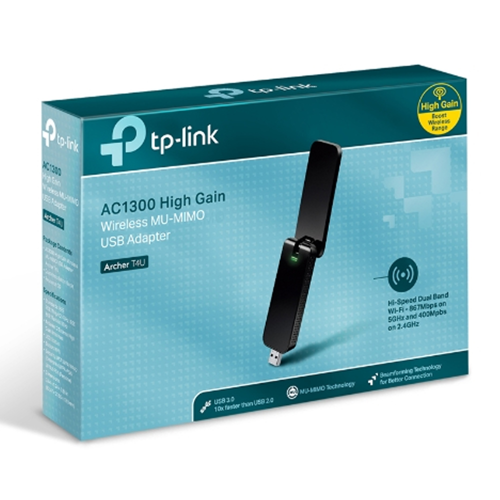 Adaptador USB 3.0 Wireless Dual Band Com 2 Antenas Wi-Fi até 867Mbps TP-Link Archer T4U AC1300