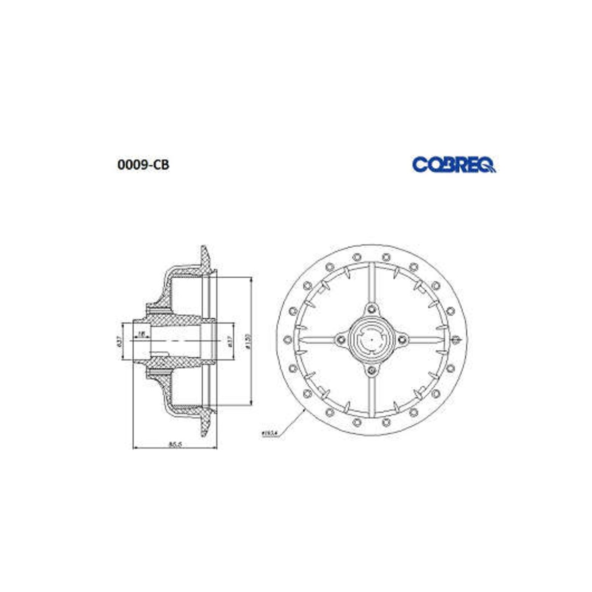 Cubo Roda Dianteira Honda XL125 Cobreq - 0009CB