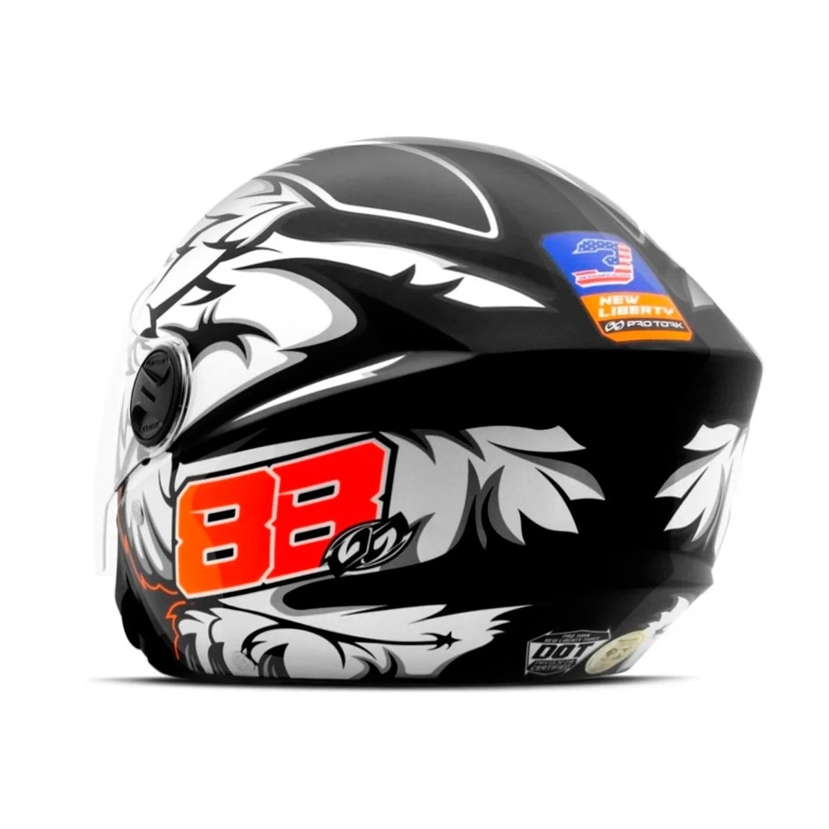 Capacete New Liberty Three GP 88 Preto Brilhante Tam. 56 CAP-754PT Pro Tork