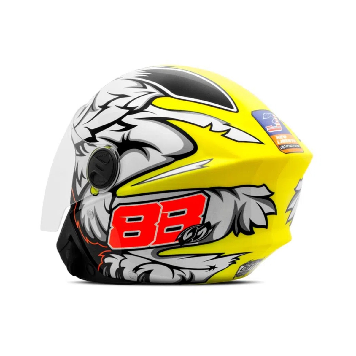 Capacete New Liberty Three GP 88 Amarelo Fosco Tam. 58 CAP-758AM Pro Tork