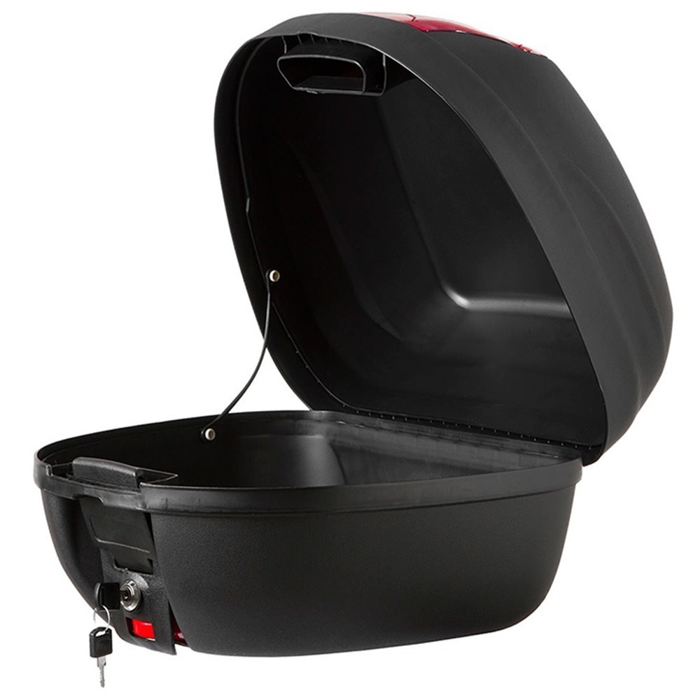 COMP Kit Bauleto 28 Litros Smart Box Vermelho BP-03 + Bagageiro Preto Biz 125 até 2010
