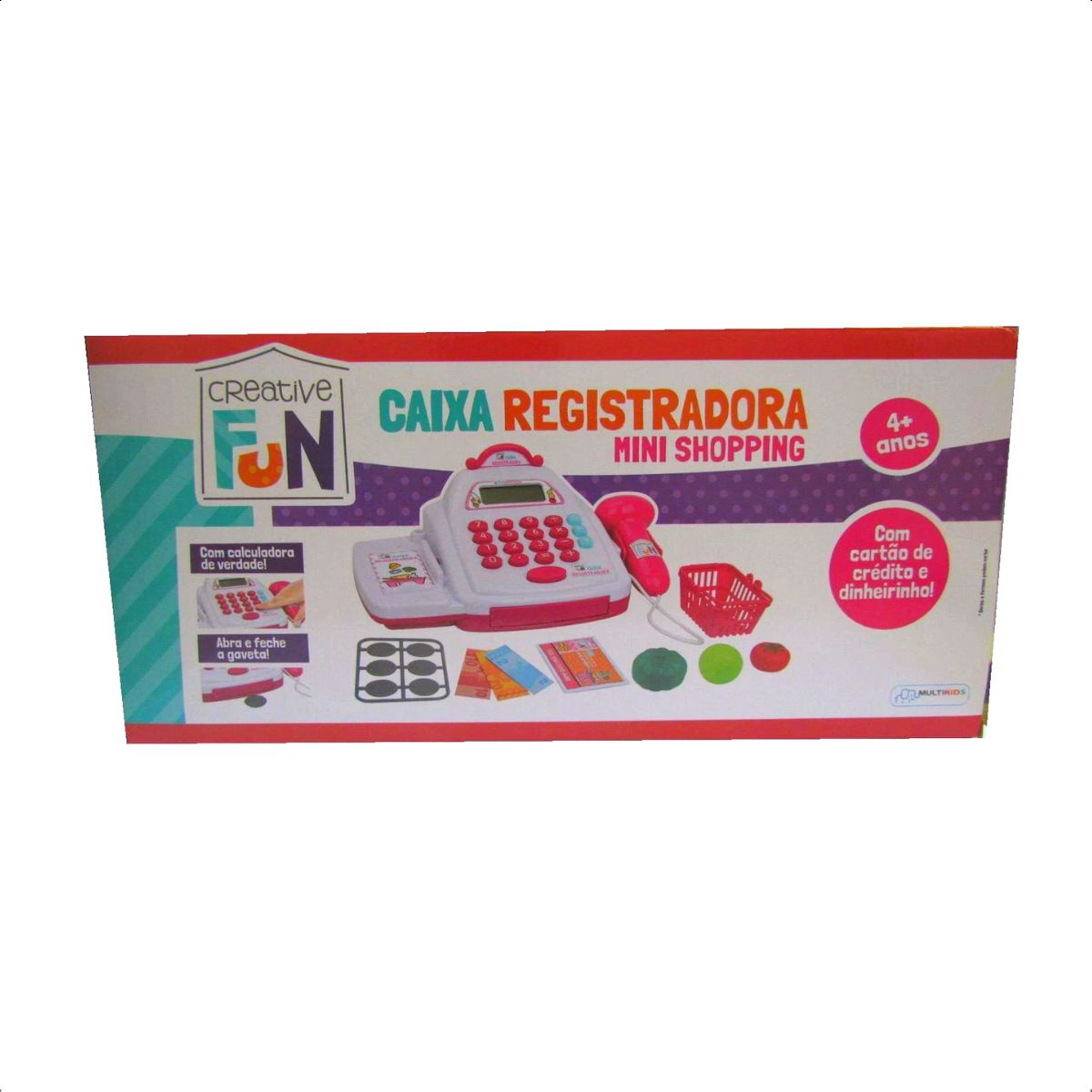 Brinquedo Creative Fun Caixa Registradora Mini Shopping Rosa Com Acessórios Multikids - BR1182