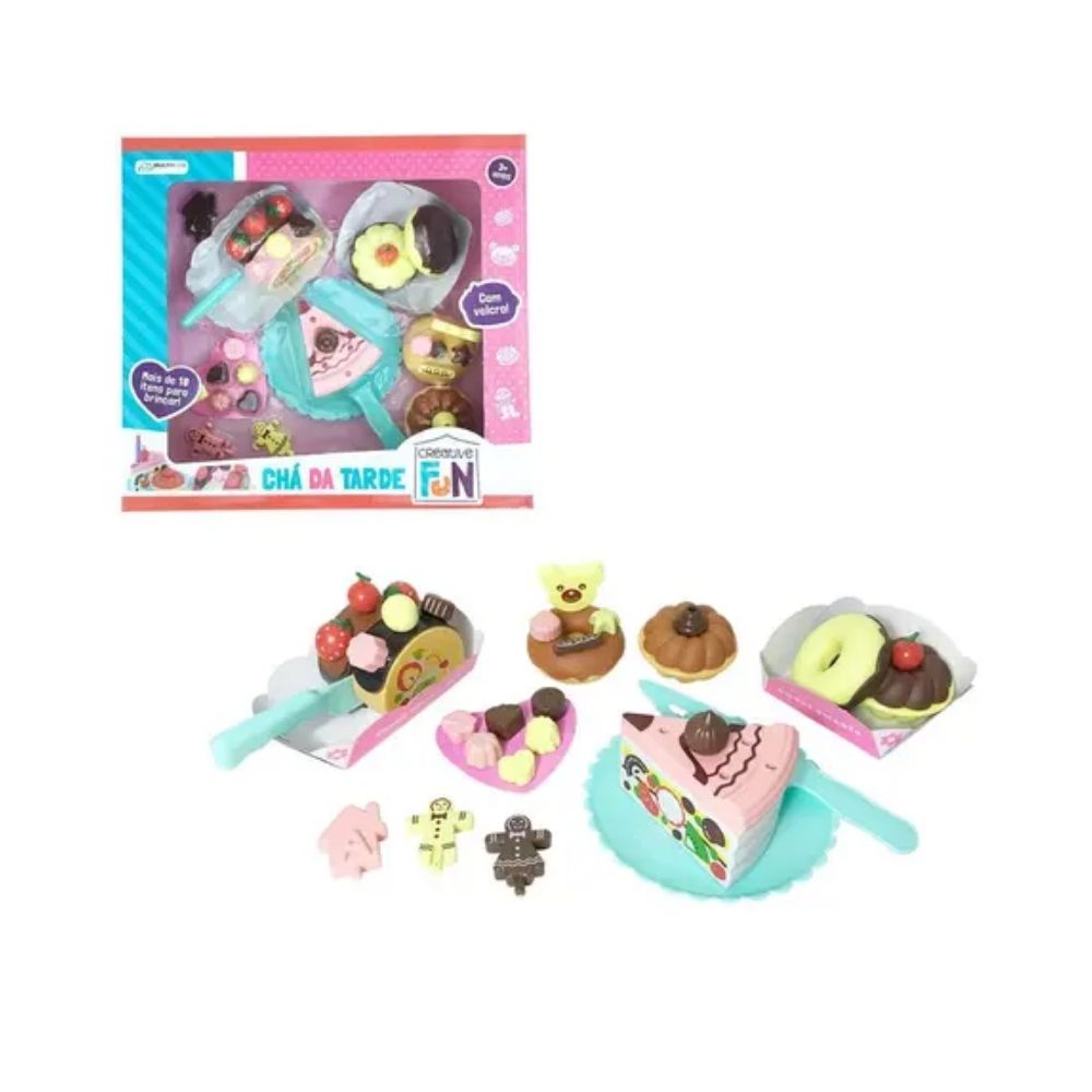 Brinquedo de Alimentos Creative Fun Chá da Tarde Com Acessórios Decorativos Multikids - BR642