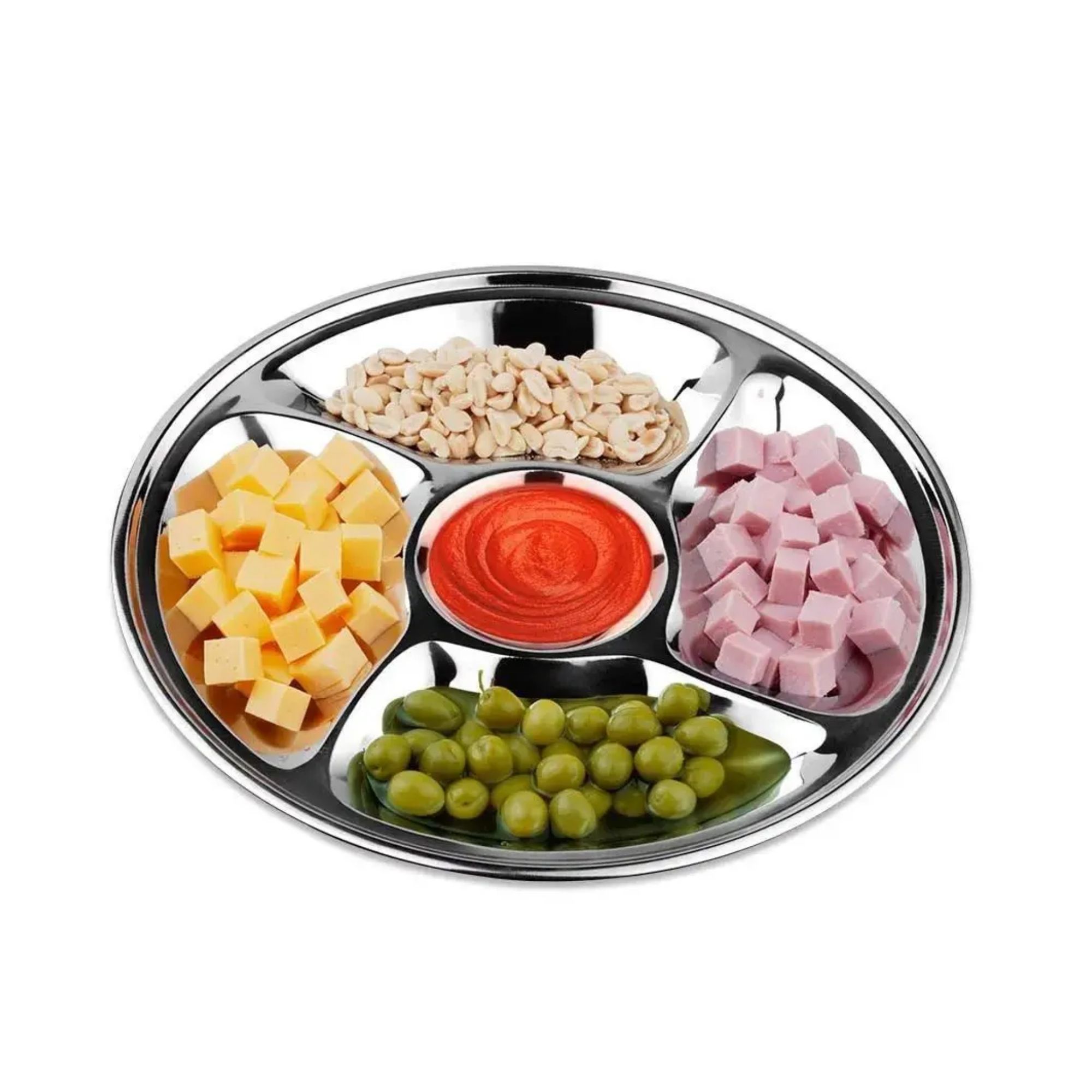 Petisqueira Em Aço Inox 36cm Com 5 Divisões UP Home Multilaser - UD027