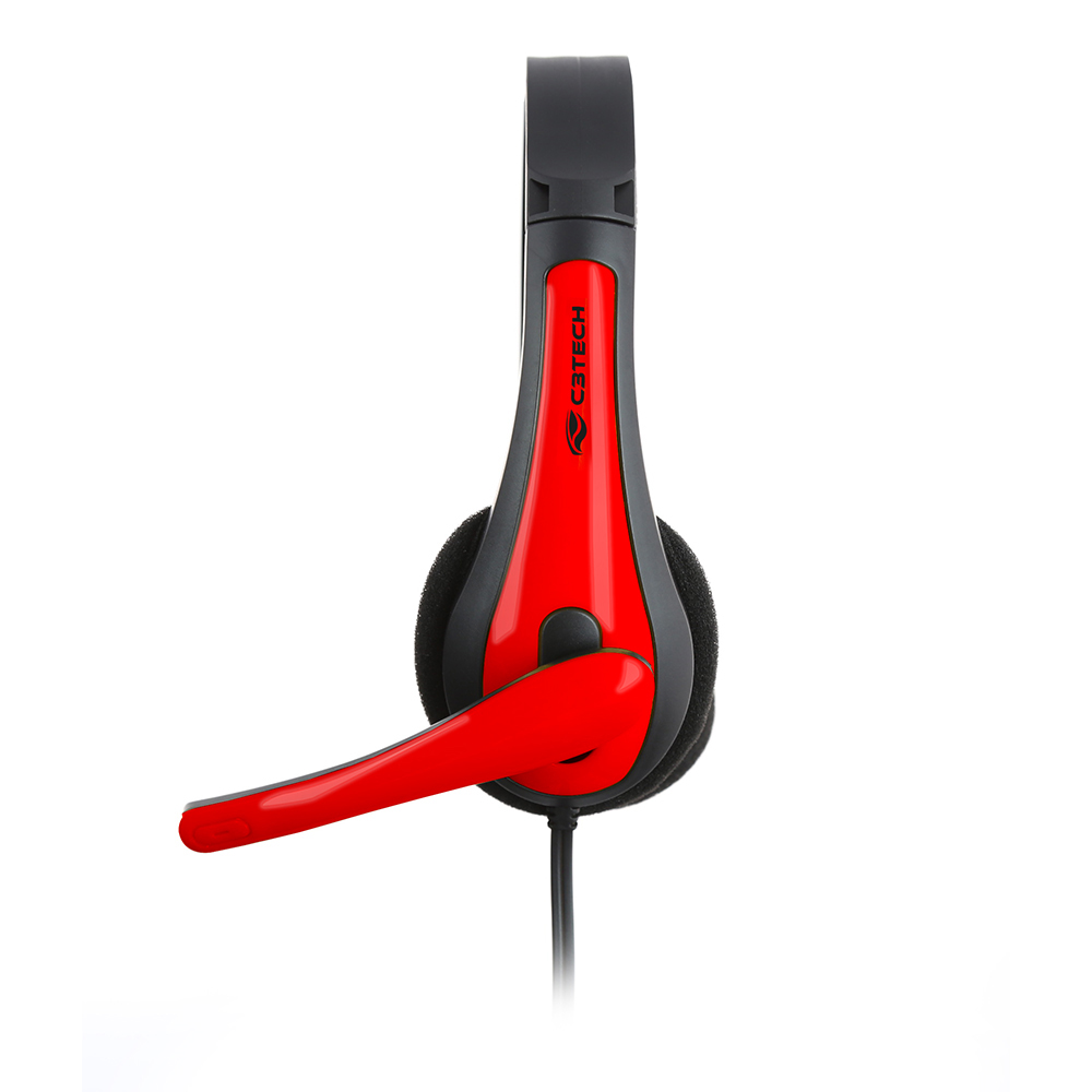 Headset Gamer C3Tech Preto e Vermelho PH-30BK