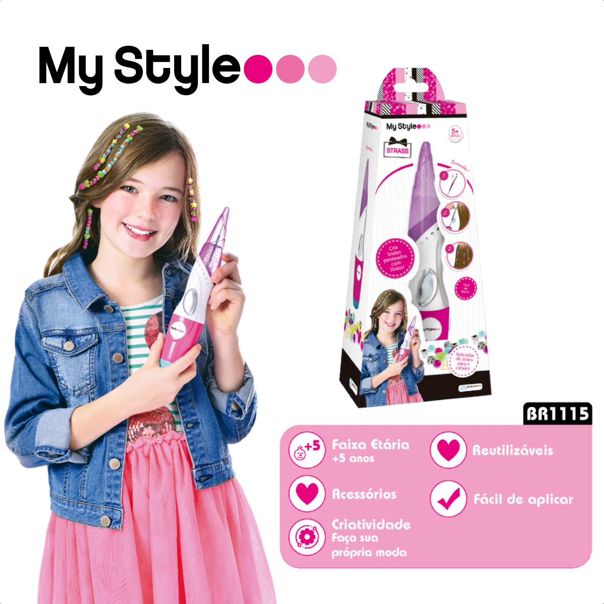 My Style Aplicador de Strass Rosa Multikids - BR1115