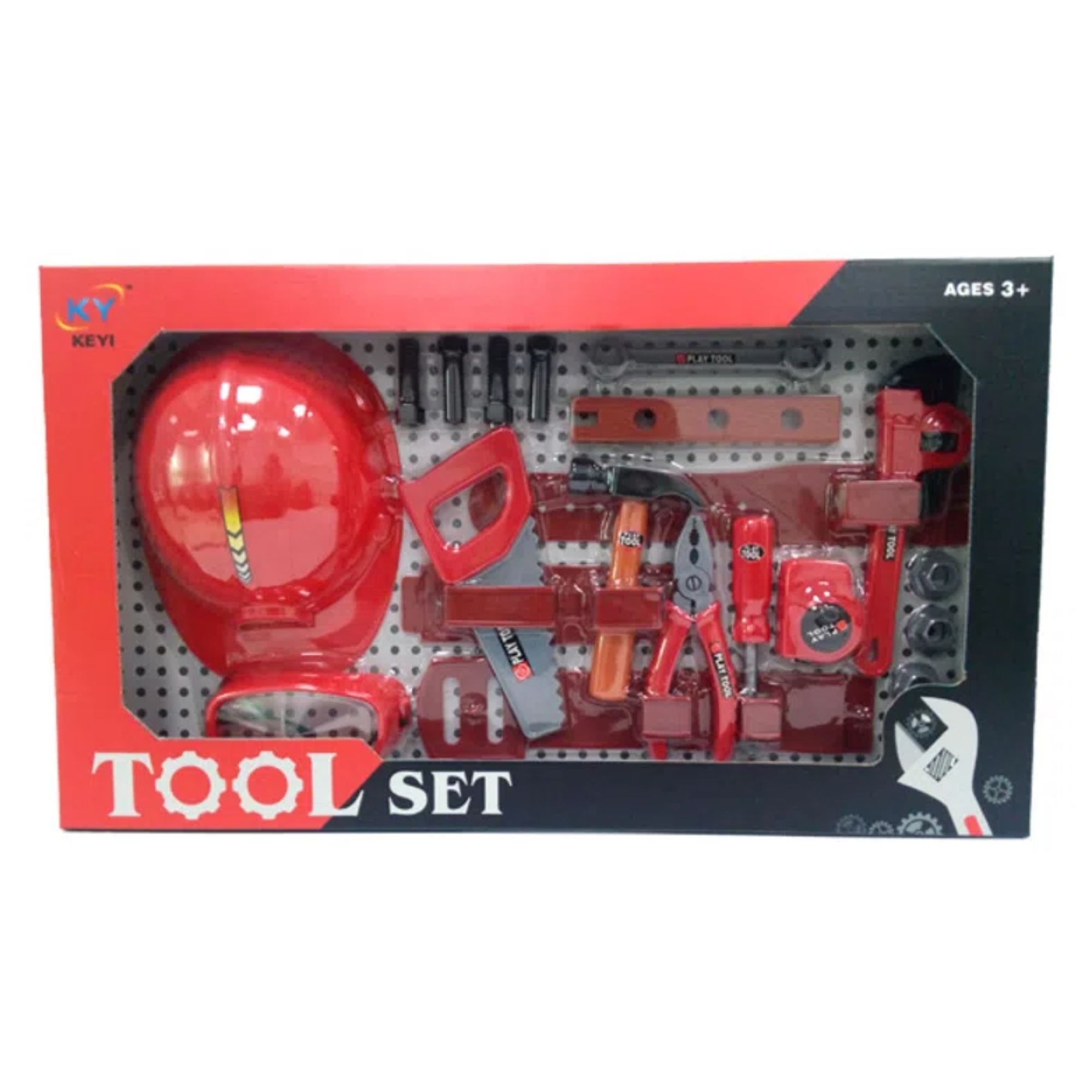 Oficina Criativa Kit Ferramenta com Capacete e Acessórios Vermelho/Preto Multikids - BR796
