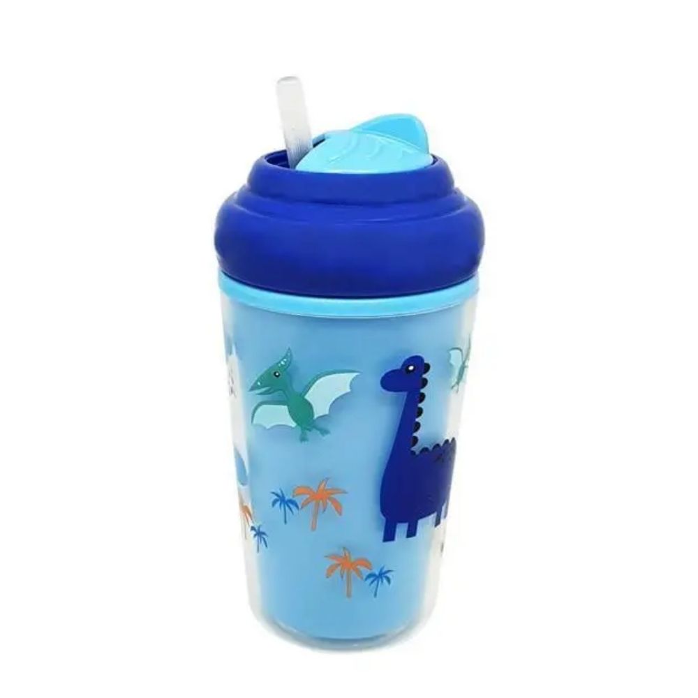 Copo Térmico Com Canudo De Silicone Cool Azul 220ml Multikids Baby - BB034