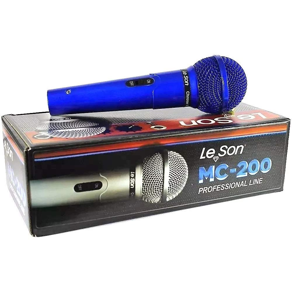 Microfone com Fio Azul Profissional MC-200 P10 - Leson 2AM00200A