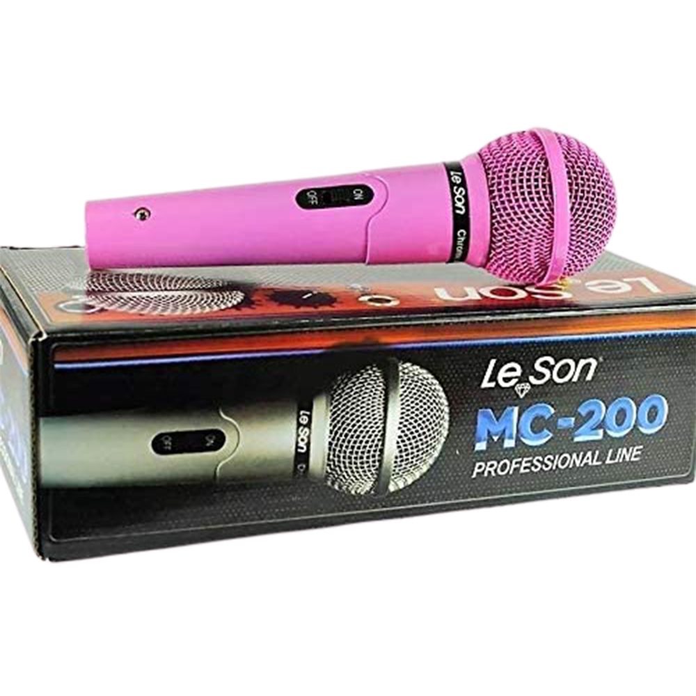 Microfone com Fio Rosa Profissional MC-200 P10 - Leson 2AM00200R