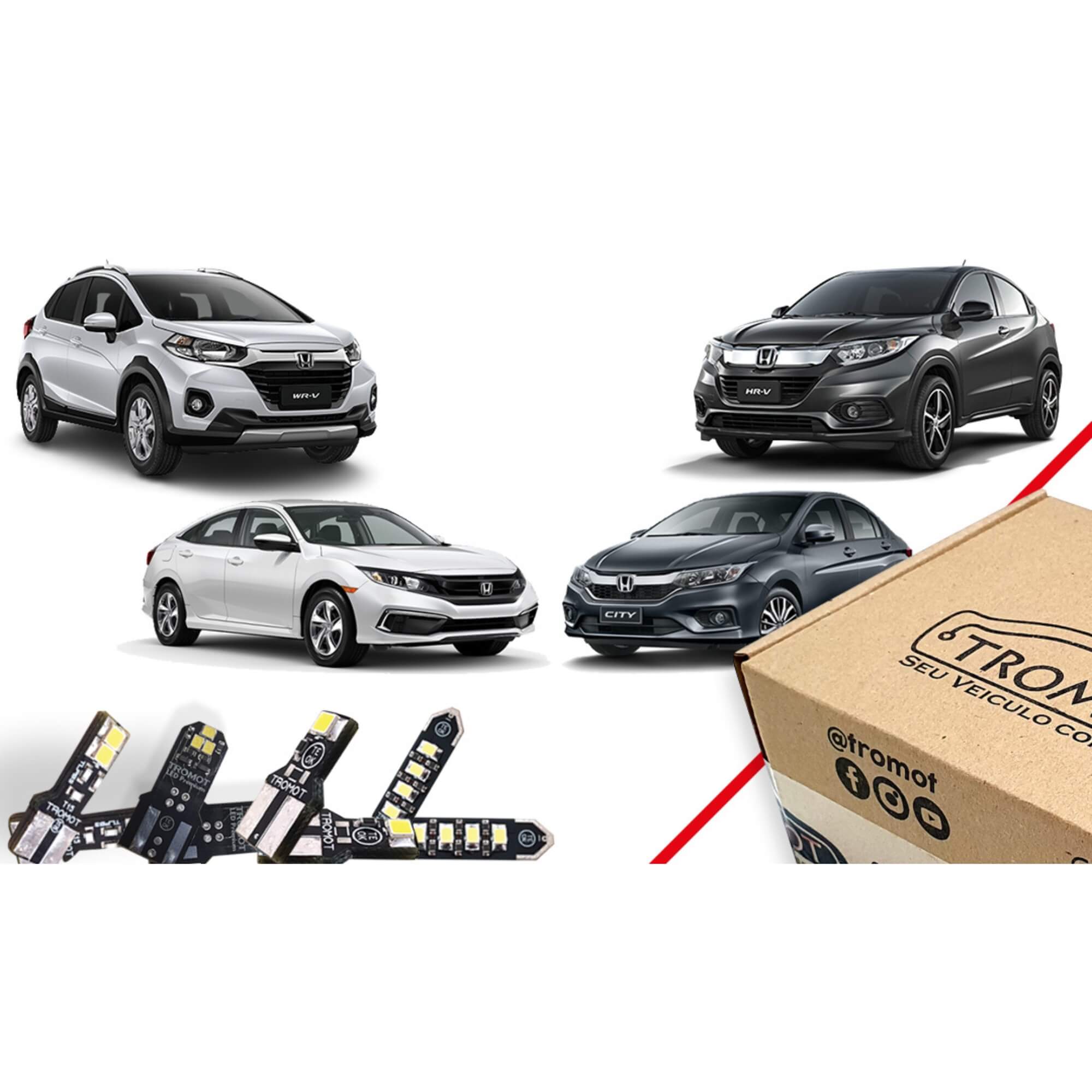 Kit Iluminação LED HRV/Civic/City/WRV 2020 Placa Ré Cortesia Porta Malas - Tromot TKL-HND20