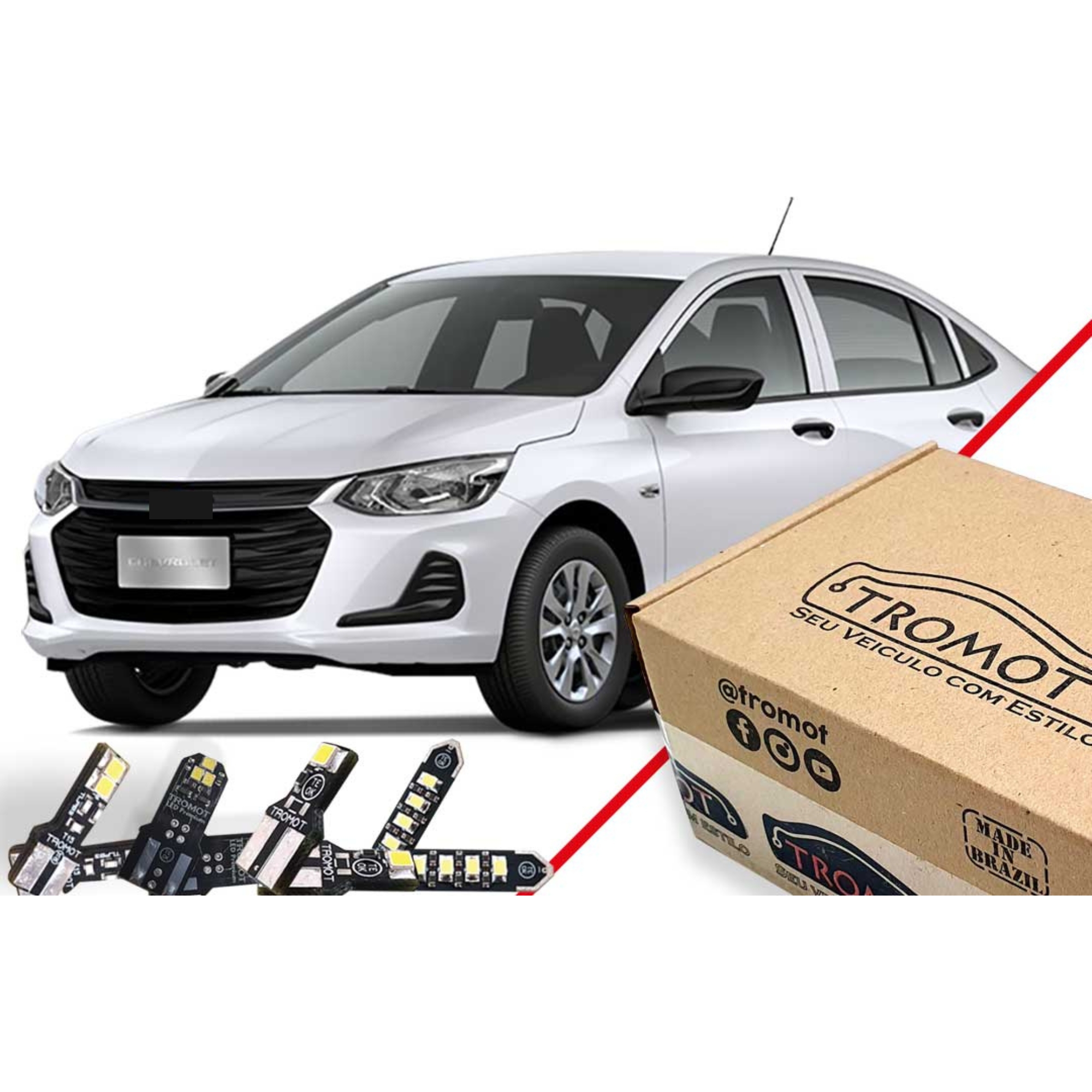 Kit Iluminação Led ONIX PLUS 2020 - LANTERNA/PLACA/RE/PORTA-MALAS/PORTA-LUVAS Tromot TKL-ONIXP