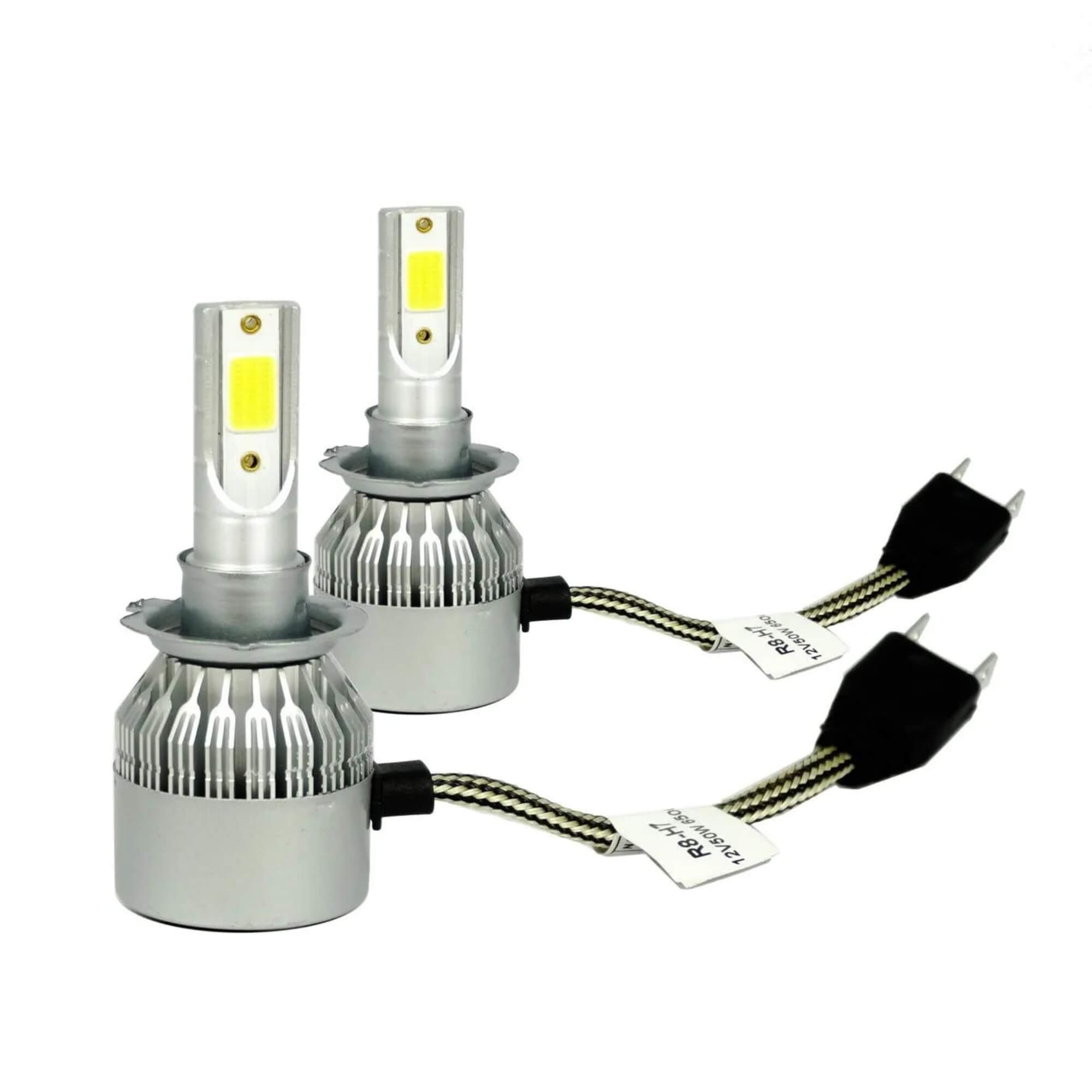 Kit Lâmpada Super LED R8 HEADLIGHT H7 Branca 6500K 3000 Lumens JR8 - JH0R8H7