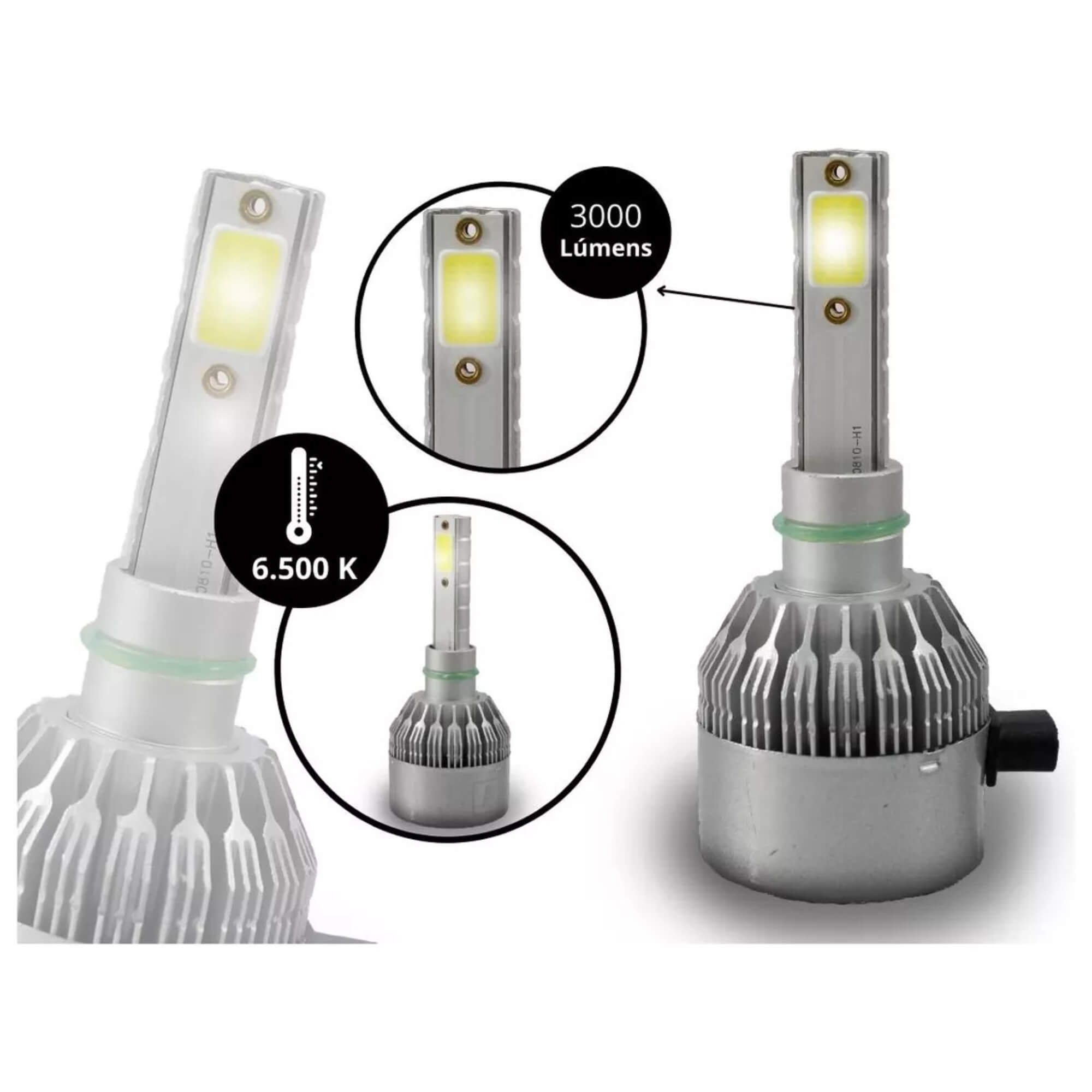 Kit Lâmpadas LED R8 HEADLIGHT H27/880 6500K JR8 - JH0R8PH27