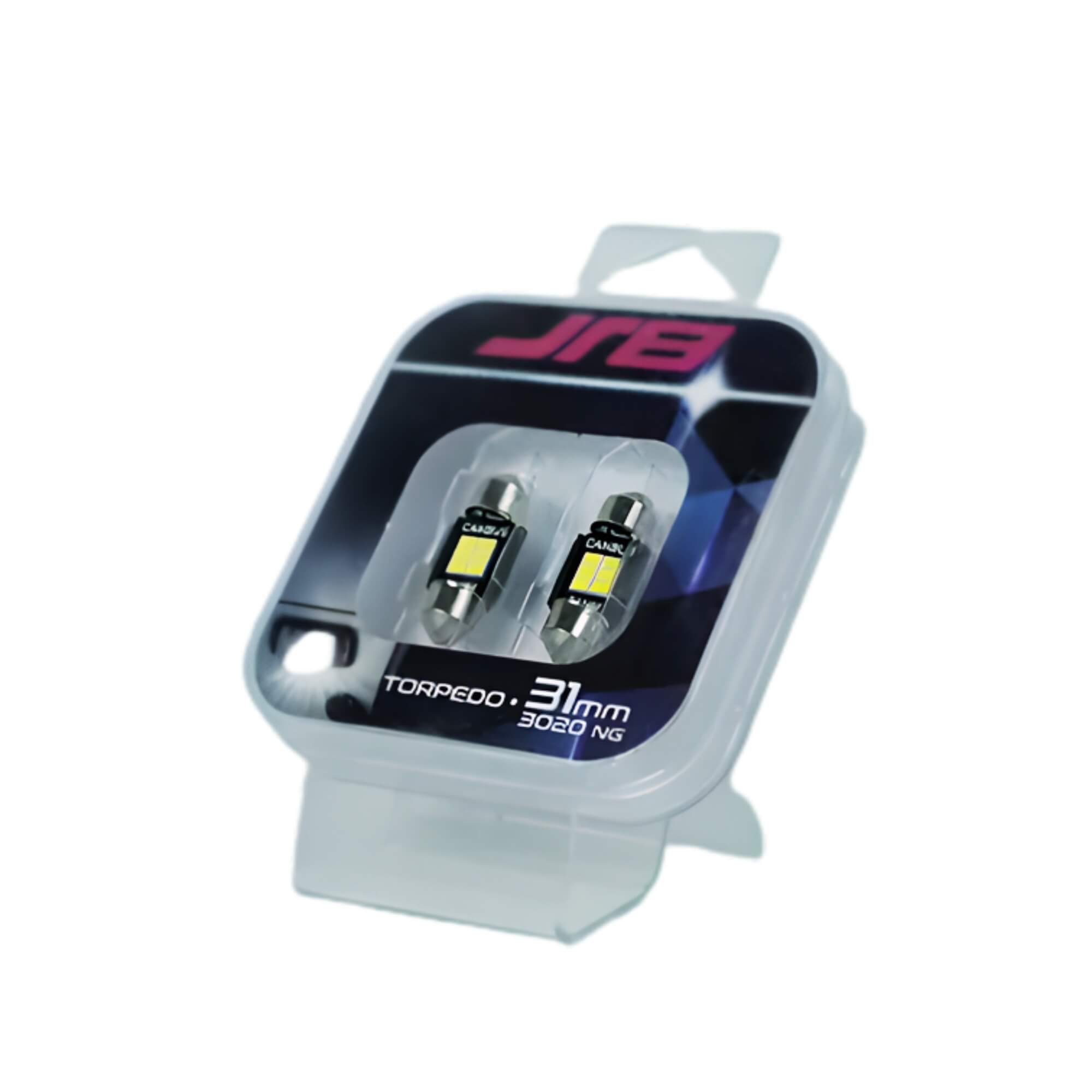 Par de Lâmpadas LED Torpedo 31mm 6 Leds JR8 - 31MM