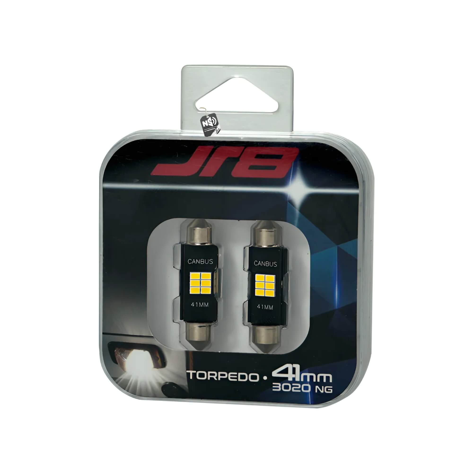 Par de Lâmpadas LED Torpedo Premium Automotivo JR8 - 41 mm