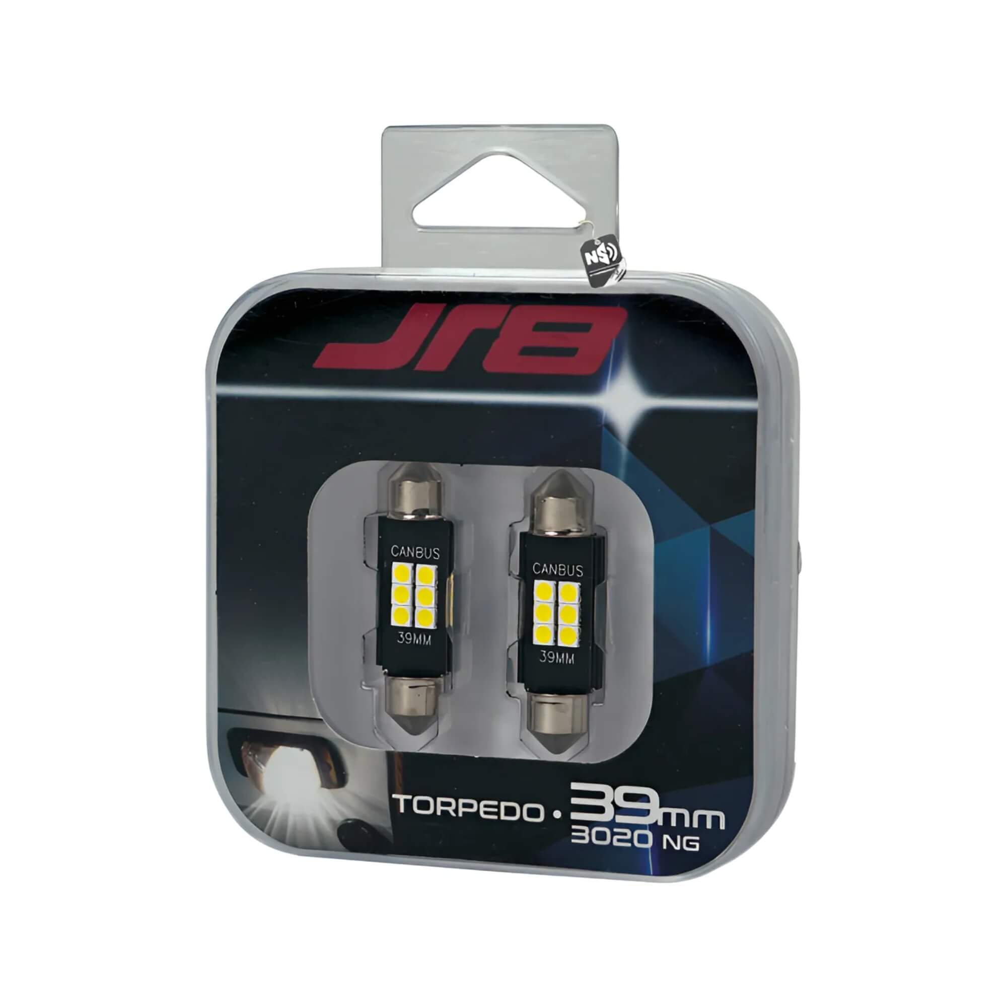 Par de Lâmpada LED Torpedo Premium Automotivo JR8 - 39MM