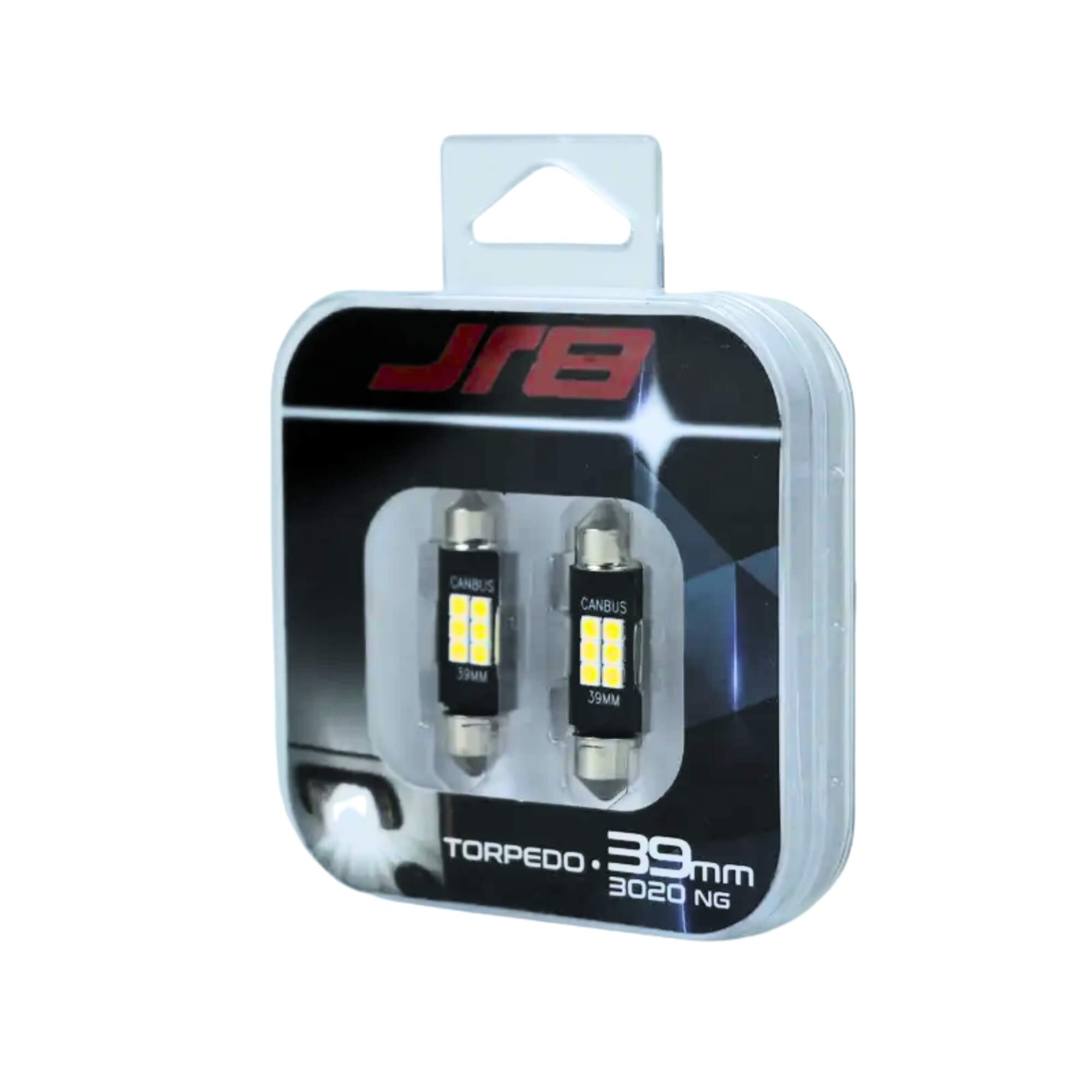 Par de Lâmpada LED Torpedo Premium Automotivo JR8 - 39MM