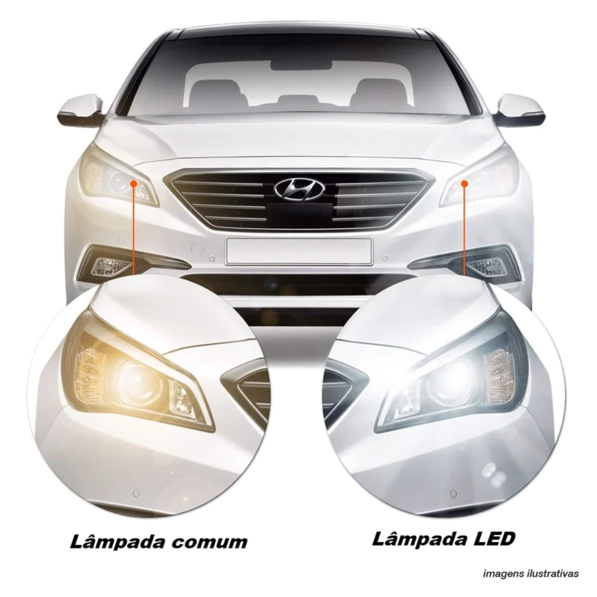 Kit Lâmpada H16 Super Led R8 Branca 6500K 3000 Lúmens COB JR8 - H166500K