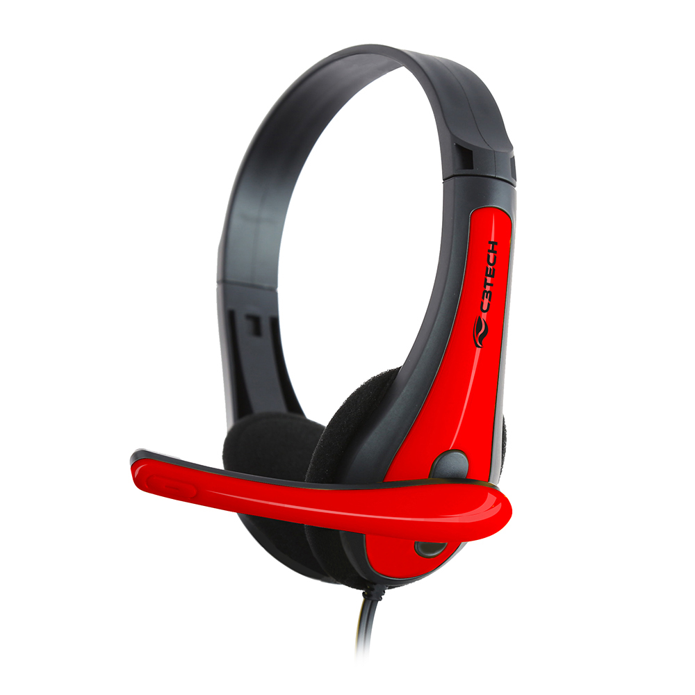 Kit Gamer C3Tech Teclado e Mouse GK-20BK com Headset PH-30BK Preto e Vermelho
