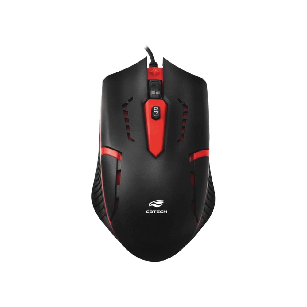 Kit Gamer C3Tech Teclado e Mouse GK-20BK com Headset PH-30BK Preto e Vermelho