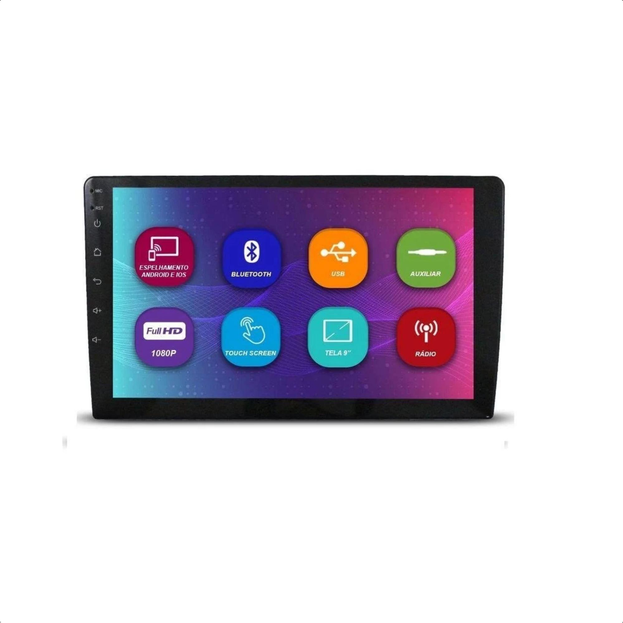 Central Multimídia Voolt tela de 9" MP10 com Espelhamento / Wifi / GPS / Bluetooth/ USB  -  CM9116