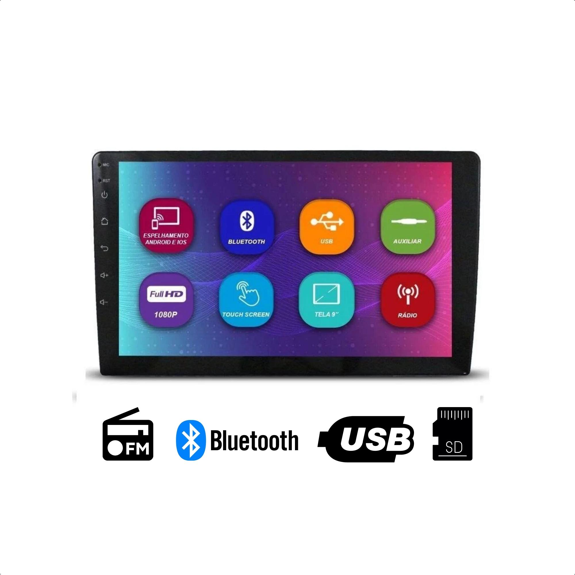 Central Multimídia Voolt tela de 9" MP10 com Espelhamento / Wifi / GPS / Bluetooth/ USB  -  CM9116