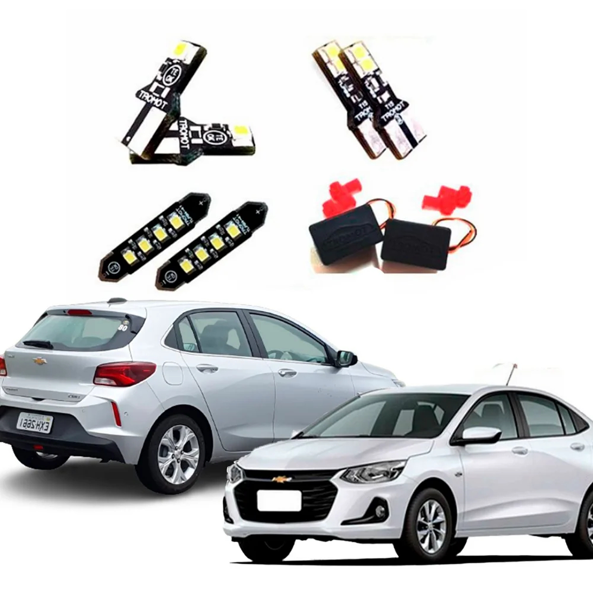 Kit Iluminação Lanterna Luz de Placa Luz de Ré Cancellers Onix Hatch 2020 Tromot TK-ONIX