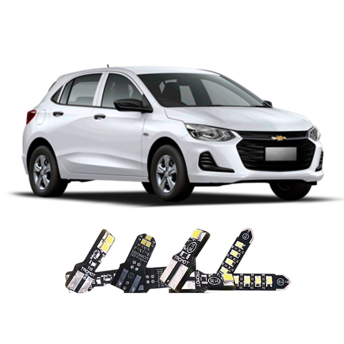 Kit Iluminação Lanterna Luz de Placa Luz de Ré Cancellers Onix Hatch 2020 Tromot TK-ONIX