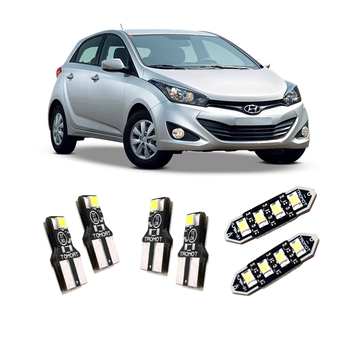 Kit Iluminação Led Lanterna/Luz de Placa/Luz de Cortesia HB20 Hatch 2015/HB20 TKL-HBSH15