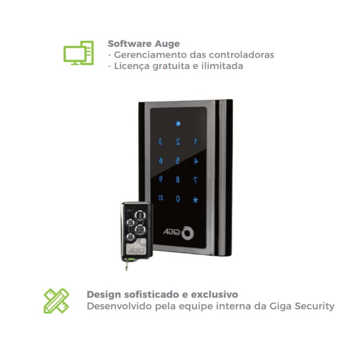 Controladora de Acesso Por Controle Remoto IP e Stand Alone Leitura Até 100M Giga GS0202