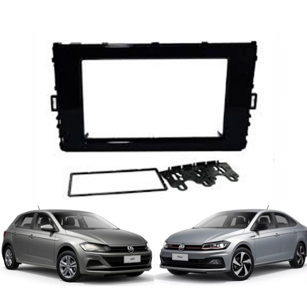 Moldura 1 e 2 Din Volkswagen Polo 2017 a 2020 Virtus e T-Cross 2017 a 2021 Expex - EPX VW-538