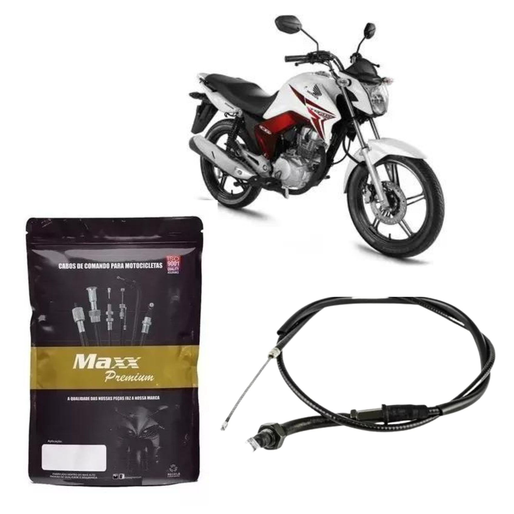 Cabo do Acelerador (TIPO A) em Aço Fan / Titan 150 2014 em diante Maxx Premium - 073652