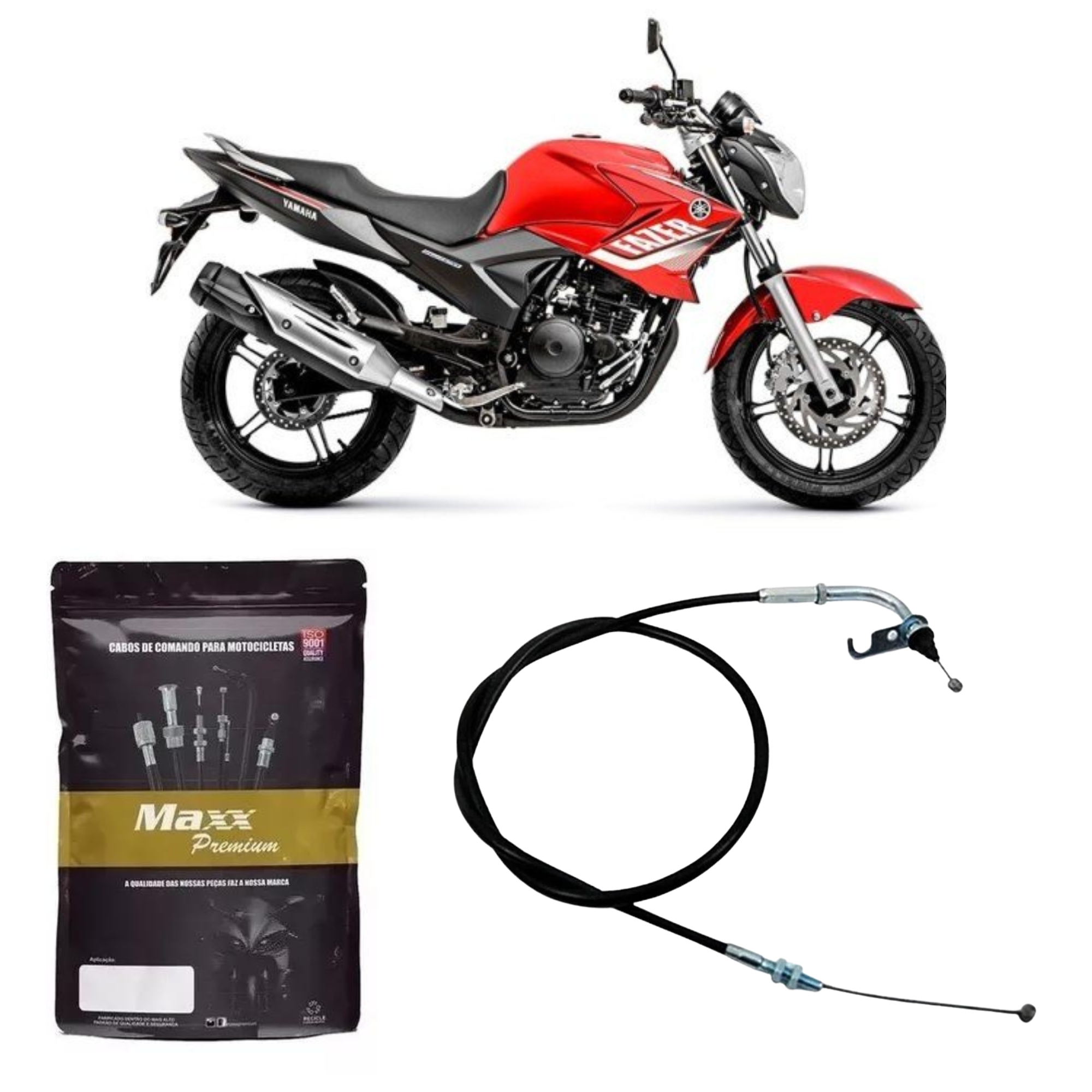 Cabo do Acelerador (TIPO A) em Aço Fazer 250 2011 até 2015 Maxx Premium - 078406