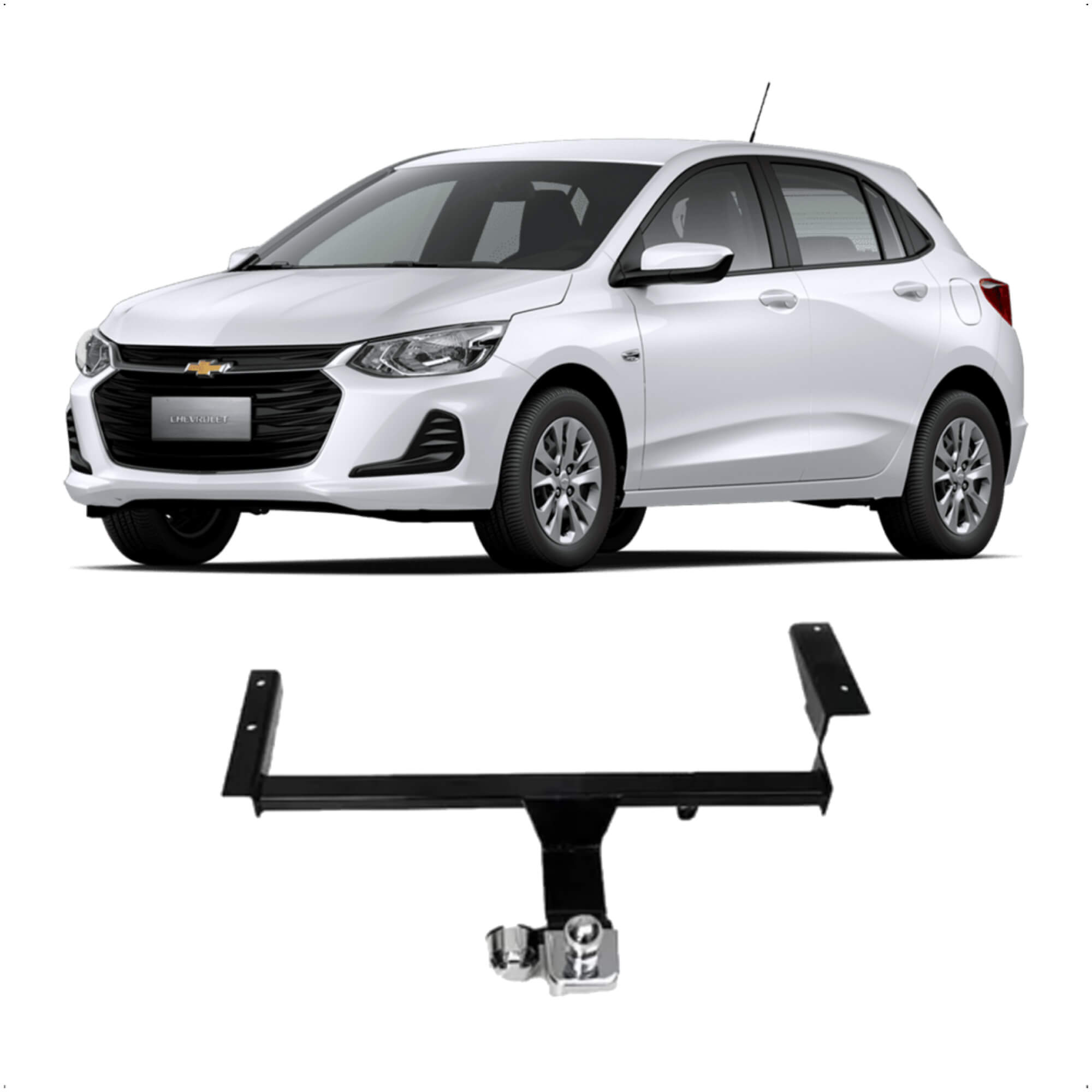Engate Onix Hatch 2020 até 2025 Braconi Não Precisa Furar com Bola Cromada Modelo Fixo - BRC-GM-74