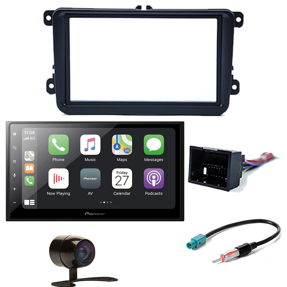 COMP Kit Multimídia Pioneer Gol G7 Saveiro G7 Robust DMH-Z5380TV + Moldura 2 din + Câmera de ré + Chicotes plug and play