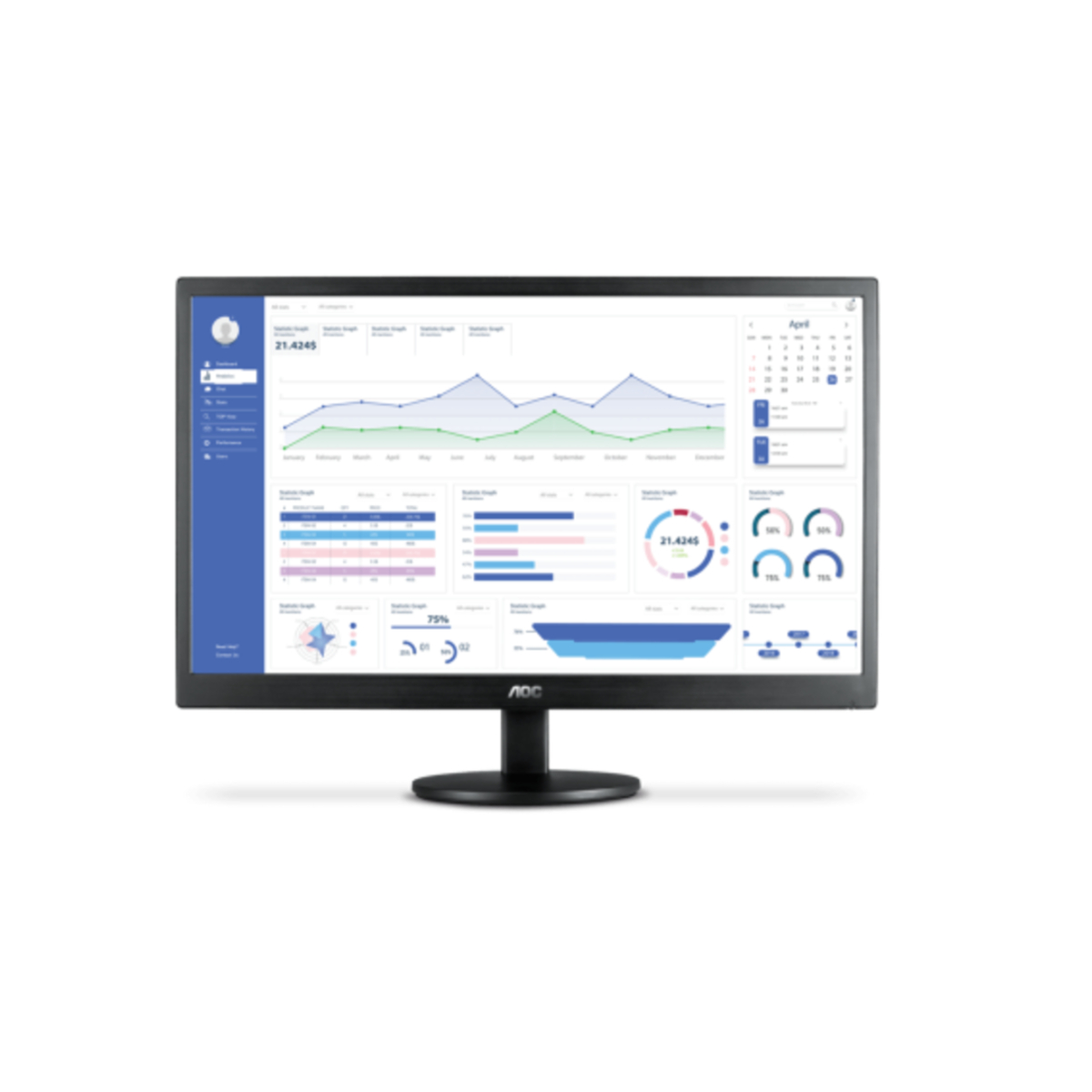Monitor Led 18,5" Widescreen AOC HDMI VGA Preto Bivolt - E970SWHNL