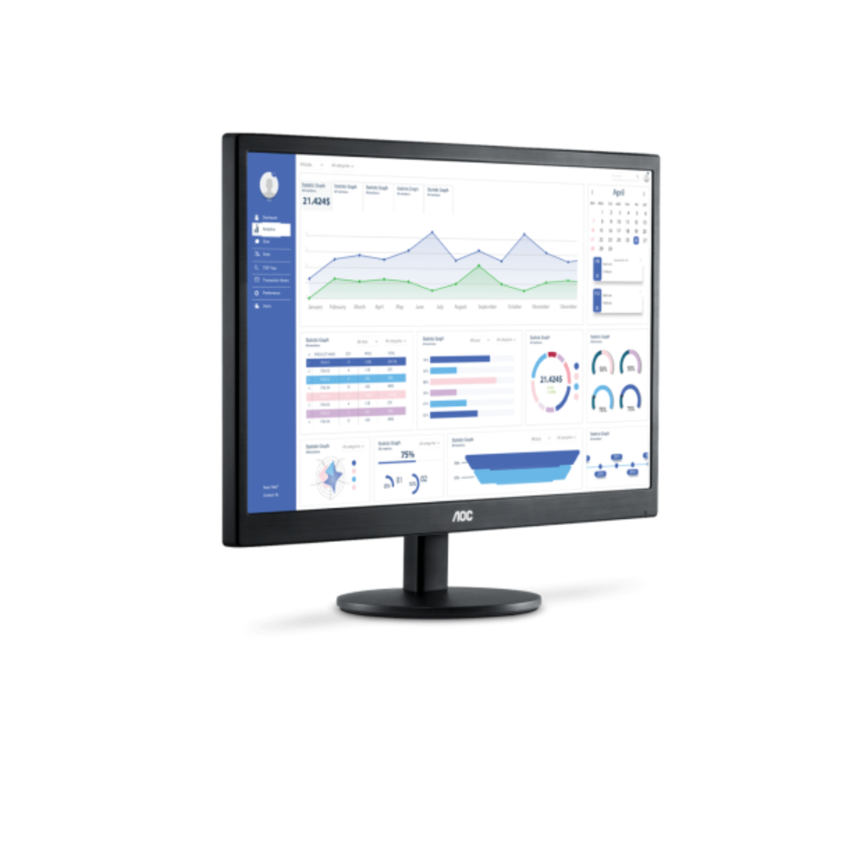 Monitor Led 18,5" Widescreen AOC HDMI VGA Preto Bivolt - E970SWHNL