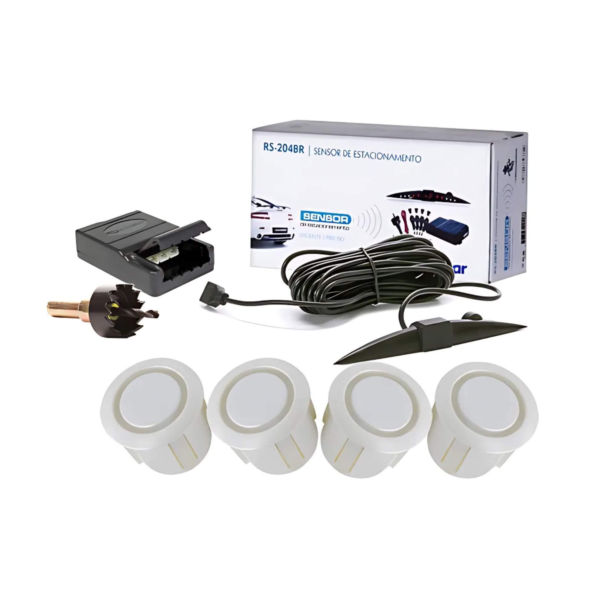 Sensor de Estacionamento 18mm na cor Branca Roadstar - RS204BRB