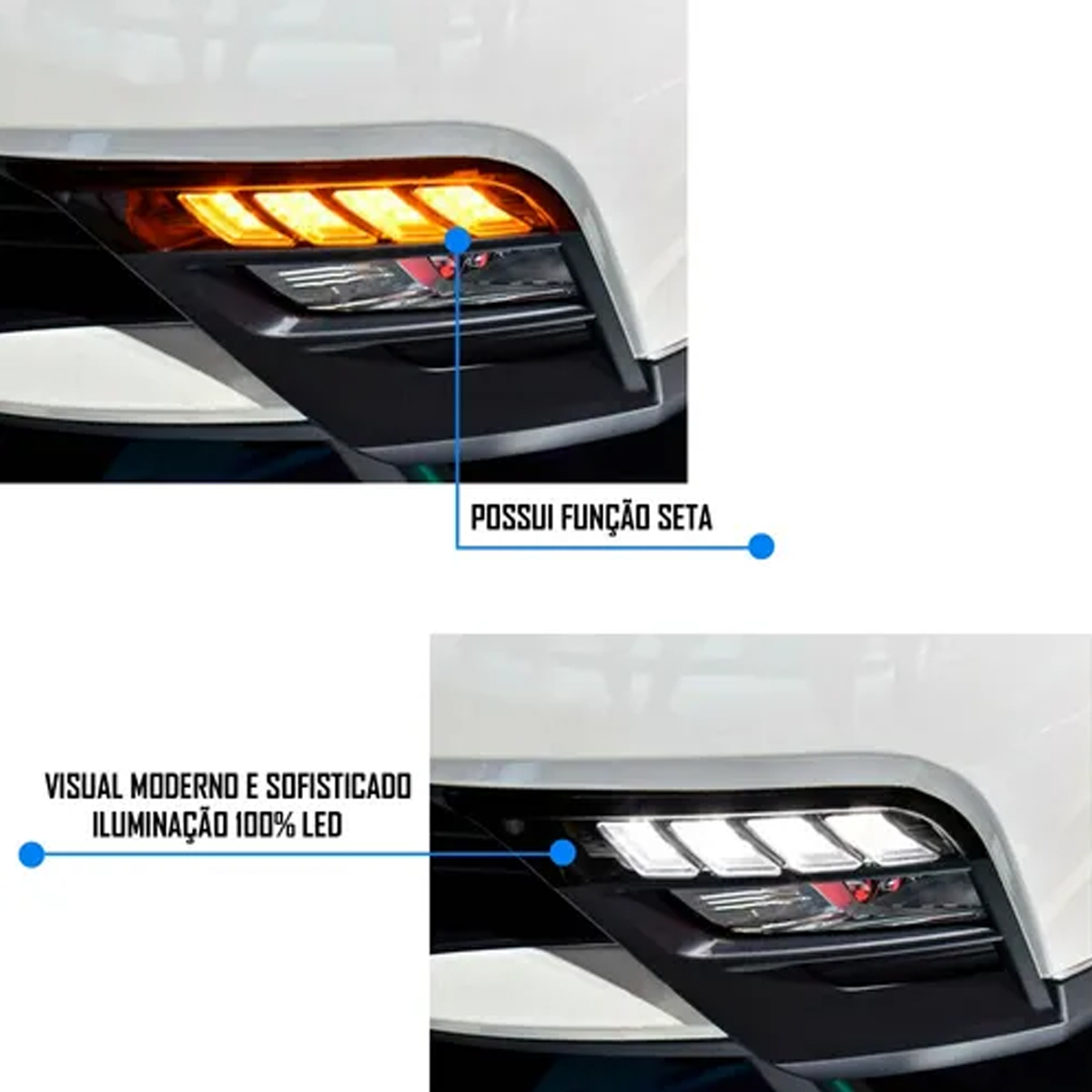 Luz Diurna Nissan Kicks Preto Função Seta Hurricane