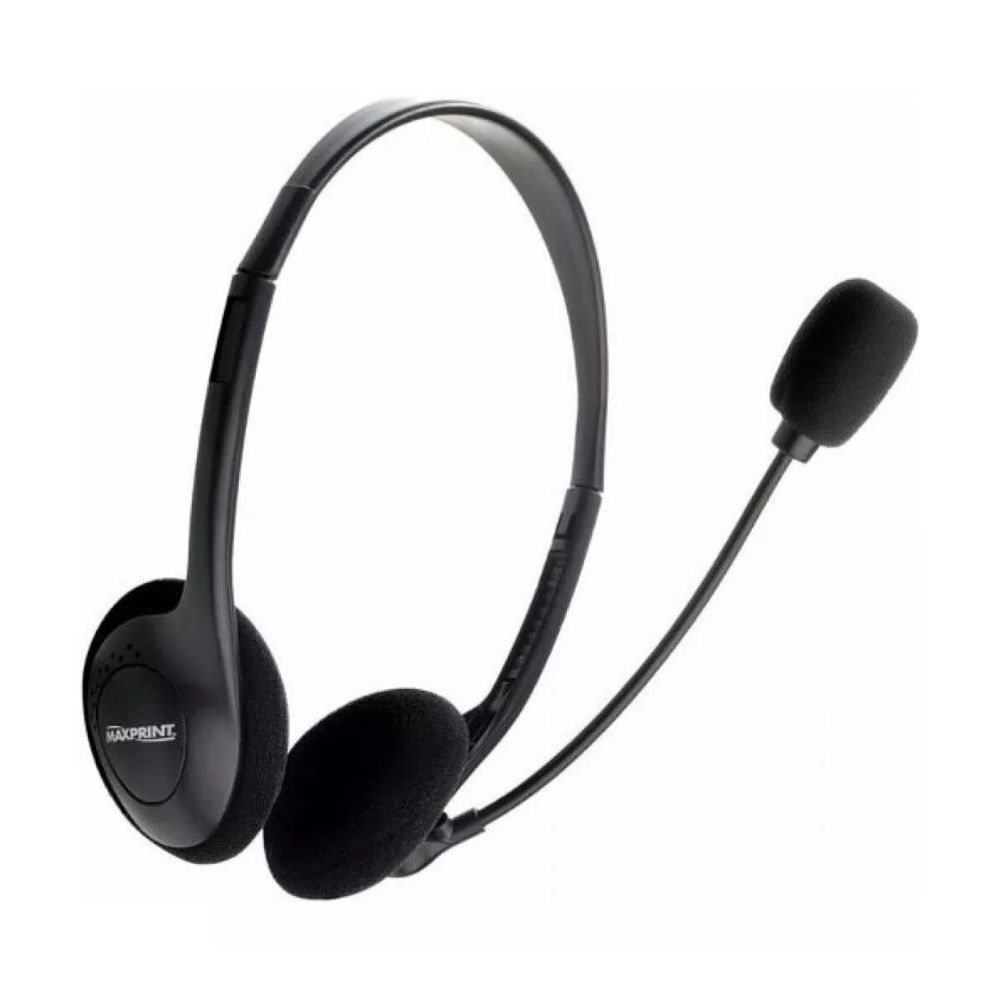 Fone de ouvido com microfone padrão preto 60231-4 - Maxprint